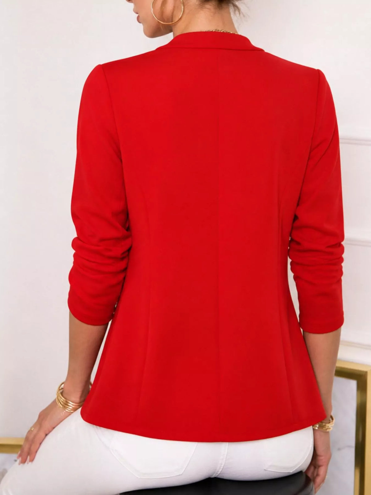 Open-Front Long Sleeve Blazer - Lilixa.store