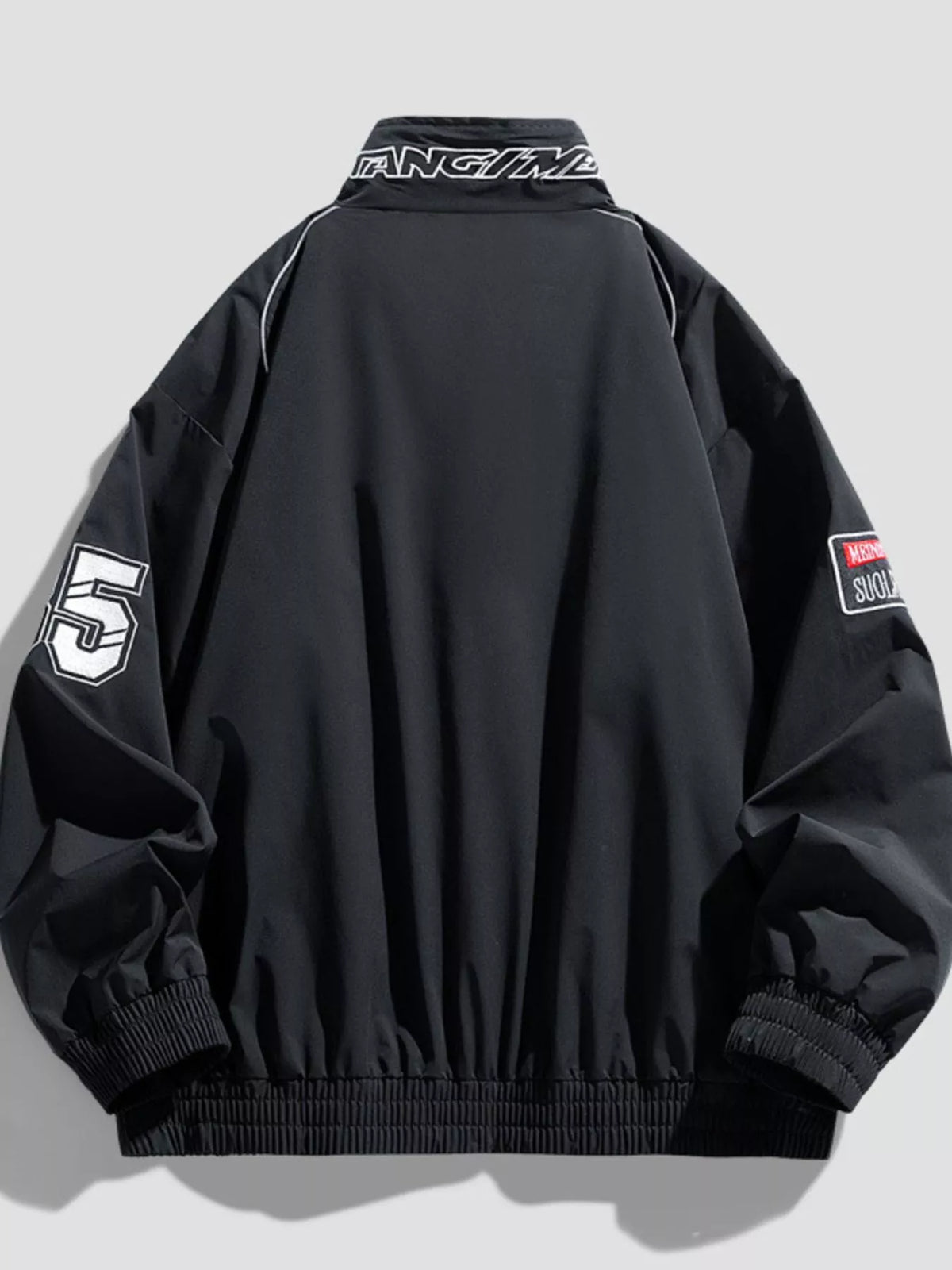 Men's Plus Size Racing-Inspired Zip Up Jacket - Lilixa.store