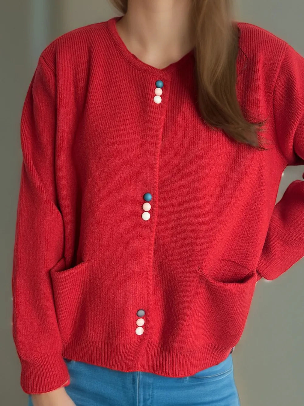 Button Down Long Sleeve Cardigan with Pockets - Lilixa.store