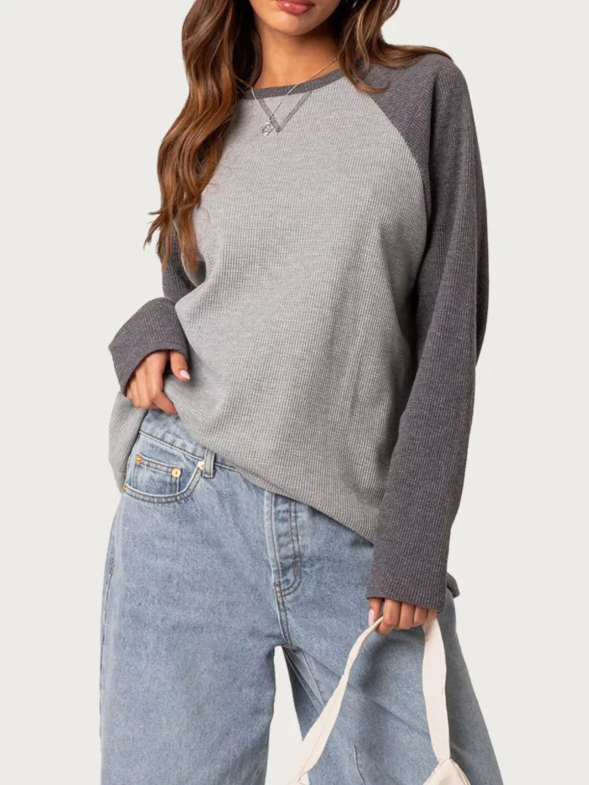 Color-Block Raglan Long Sleeve T-Shirt