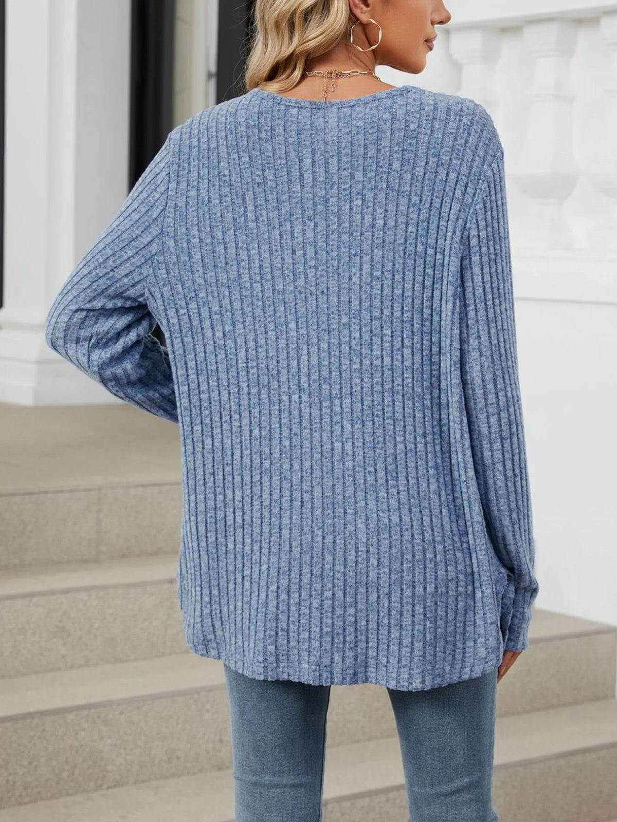 Ribbed Button-Up Cardigan - Lilixa.store