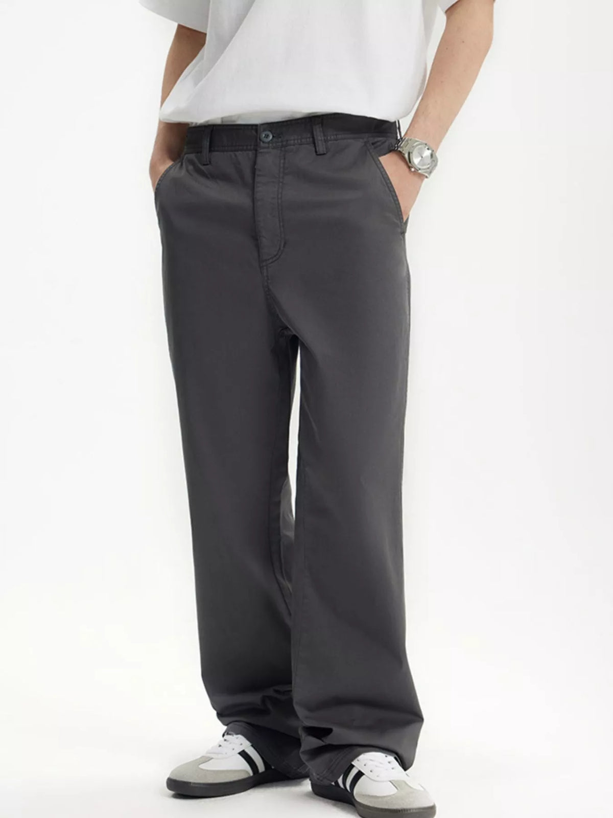 Men's Loose Fit Pants in Dark Gray