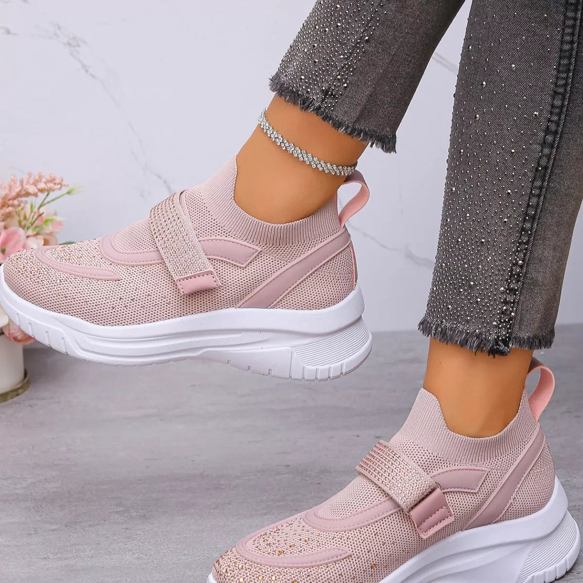 Round Toe Mesh Sneakers - Lilixa.store