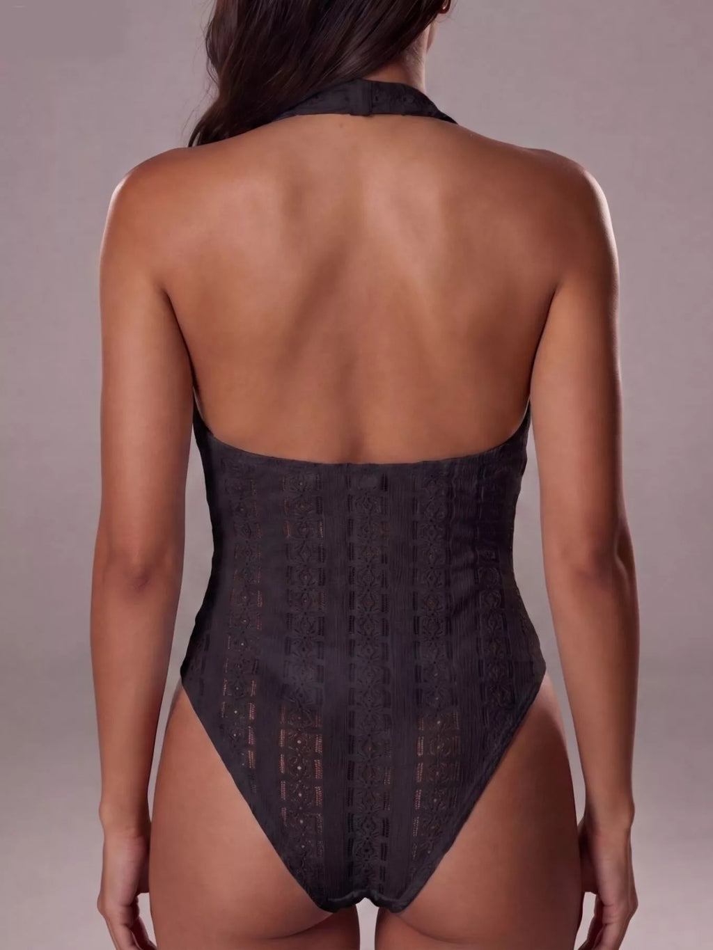 Halter Neck Twisted Front Bodysuit - Lilixa.store