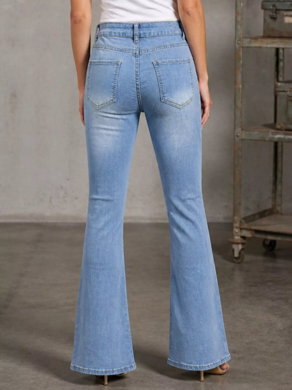 High-Waisted Distressed Flare Jeans - Lilixa.store