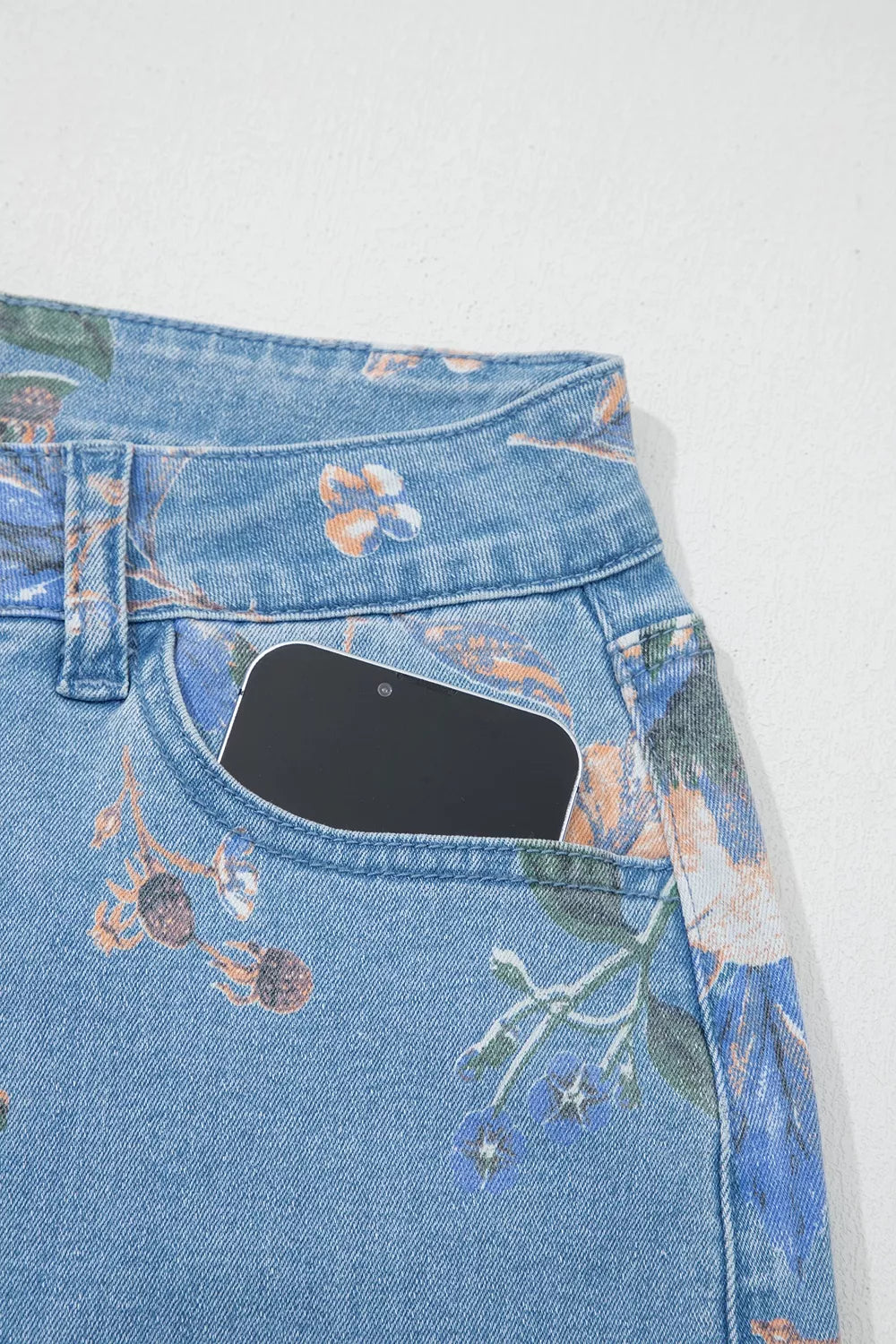 Floral Print Wide-Leg Jeans - Lilixa.store