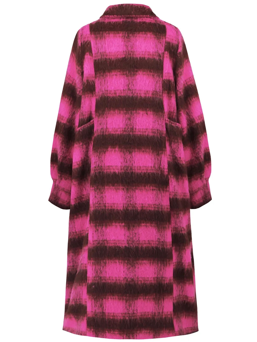Contrast Double-Breasted Long Sleeve Longline Coat - Lilixa.store