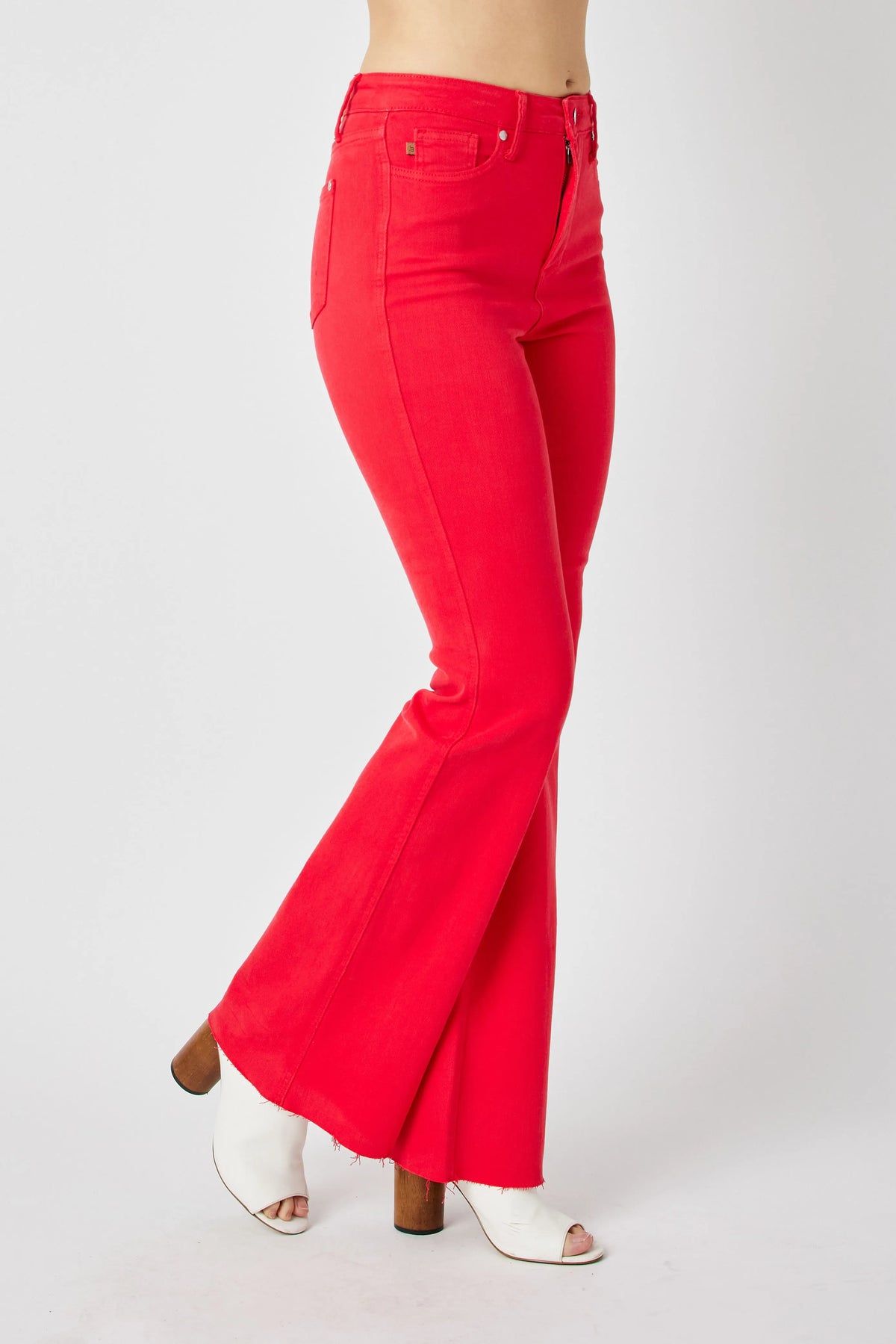 Judy Blue Full Size Hw Tummy Control Garment Dyed Flare Jeans Plus Size - Lilixa.store