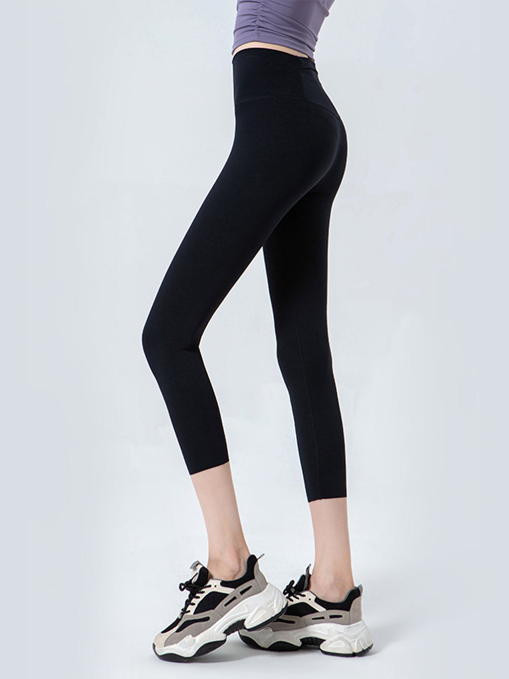 Wide Waistband Cropped Sports Leggings - Lilixa.store