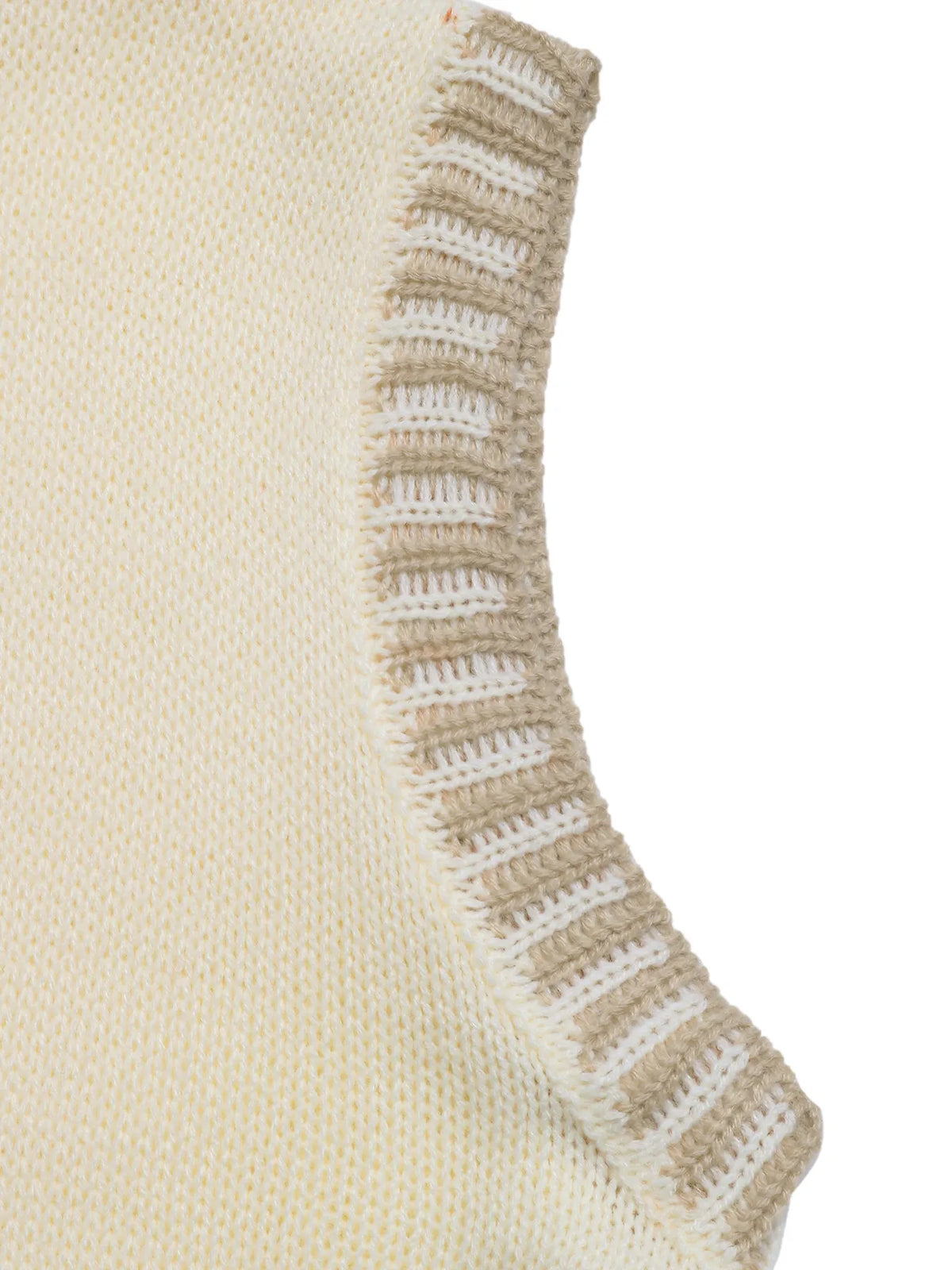 Button Up V-Neck Sweater Vest in Off-white, view 8