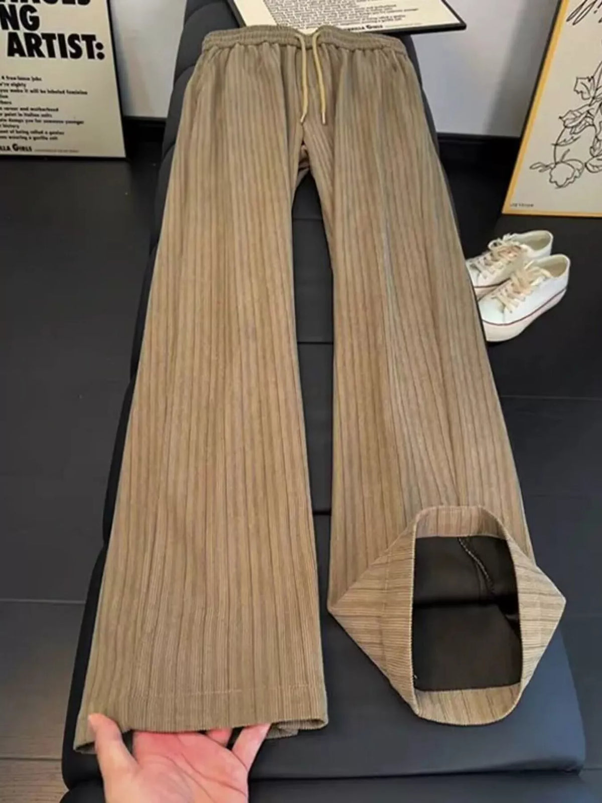 Men's Striped Wide-Leg Casual Pants