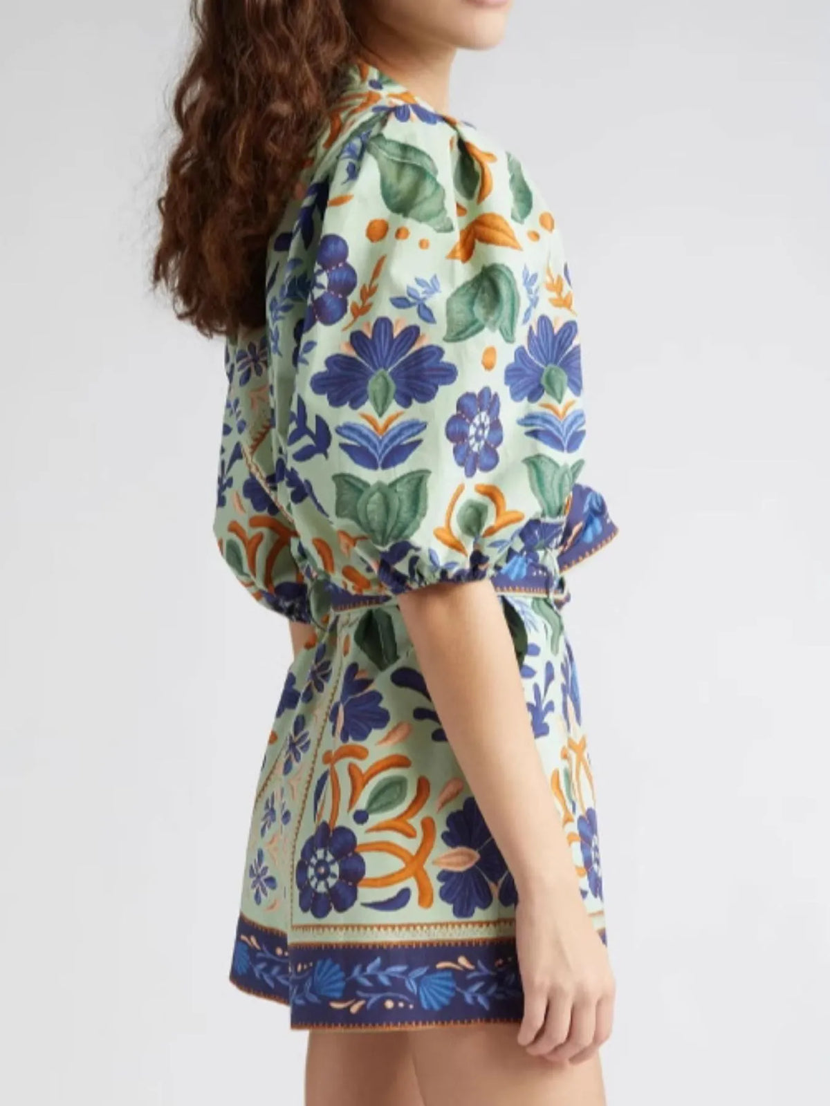 Floral Print Button Front Belted Romper - Lilixa.store