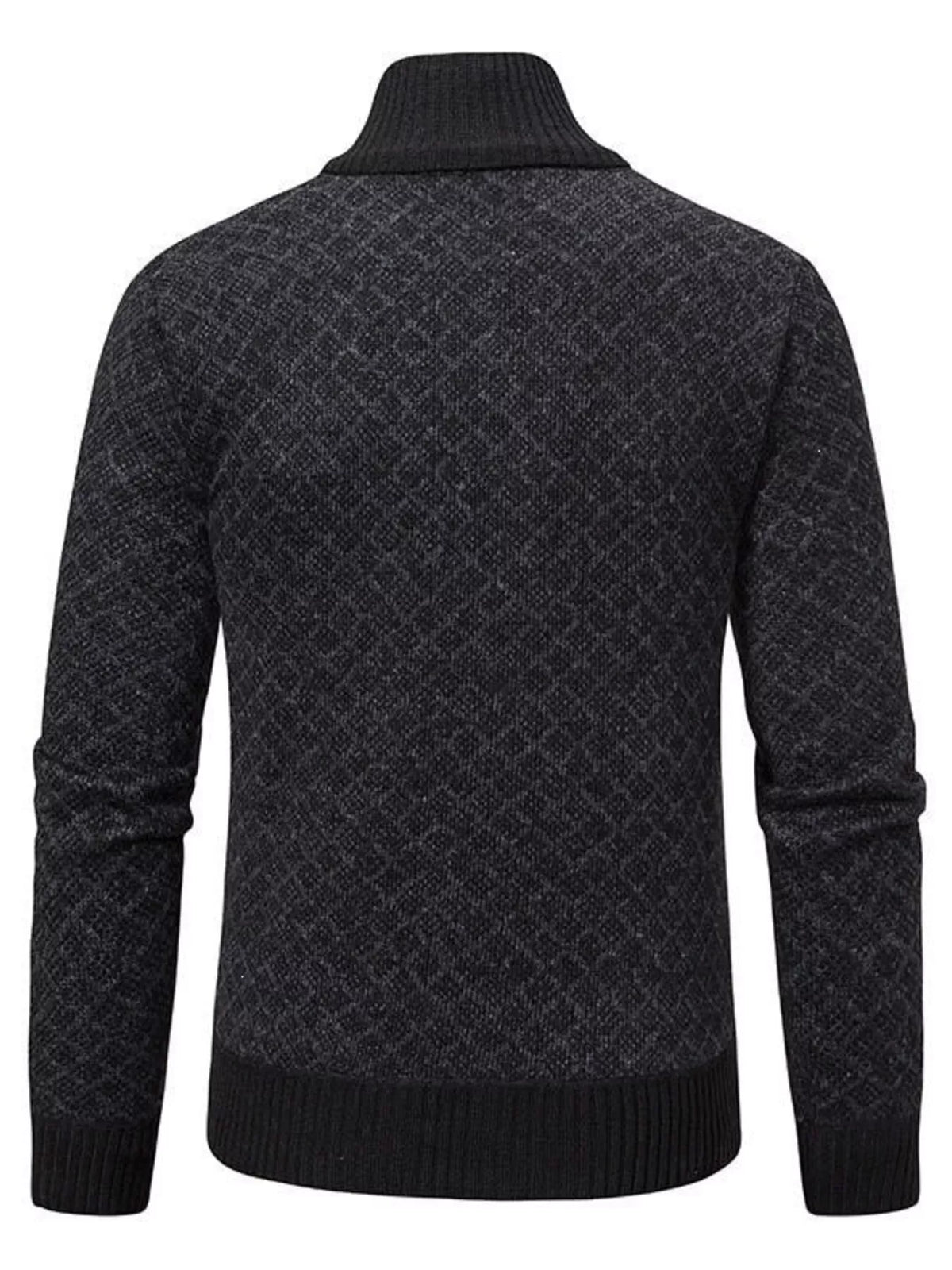 Men's Plus Size Geometric Patterned Full-Zip Cardigan - Lilixa.store
