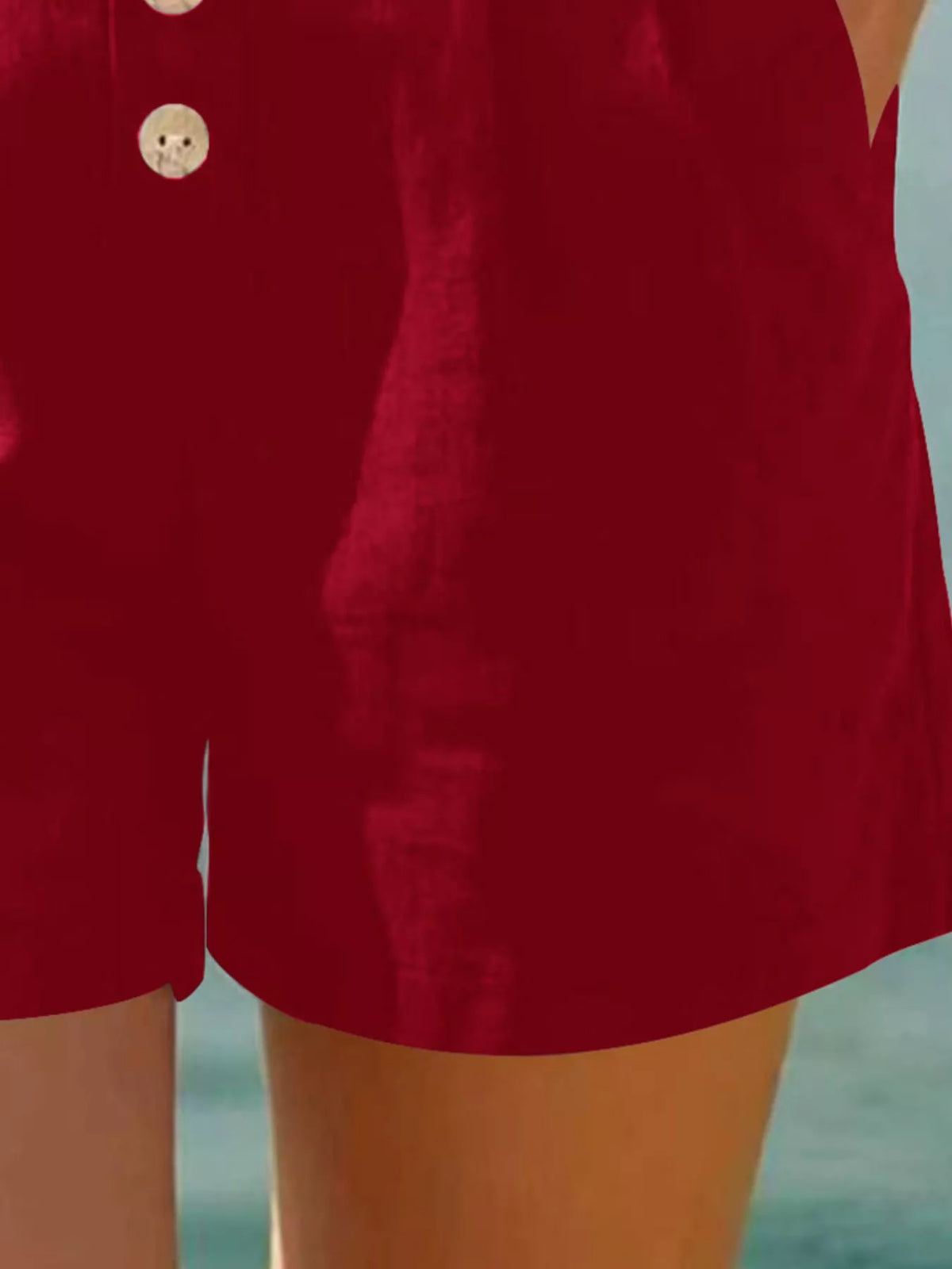 Button Fly High Waist Shorts, view 6