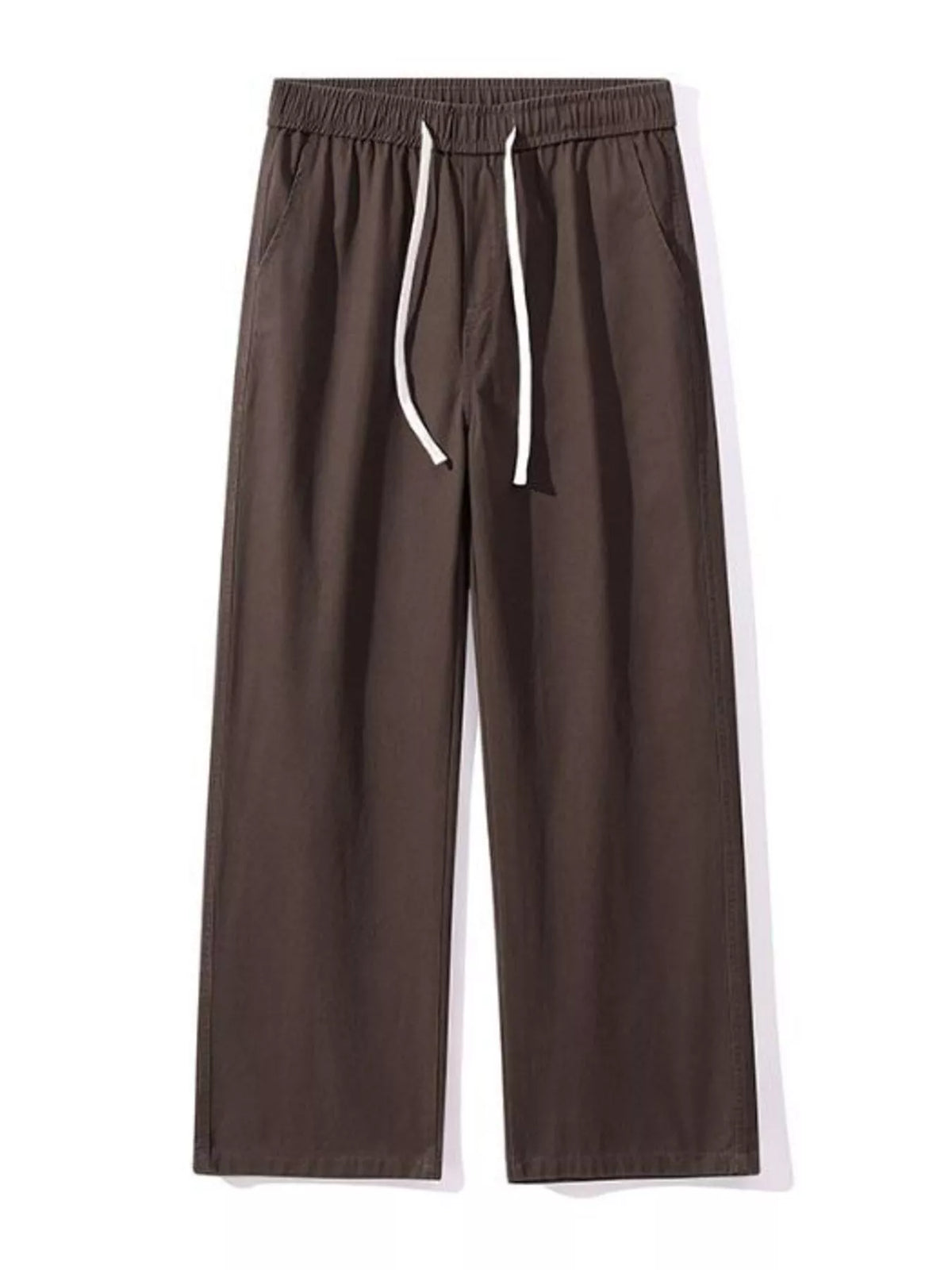 Men's Full Size Relaxed Fit Drawstring Pants Plus Size in Coffee