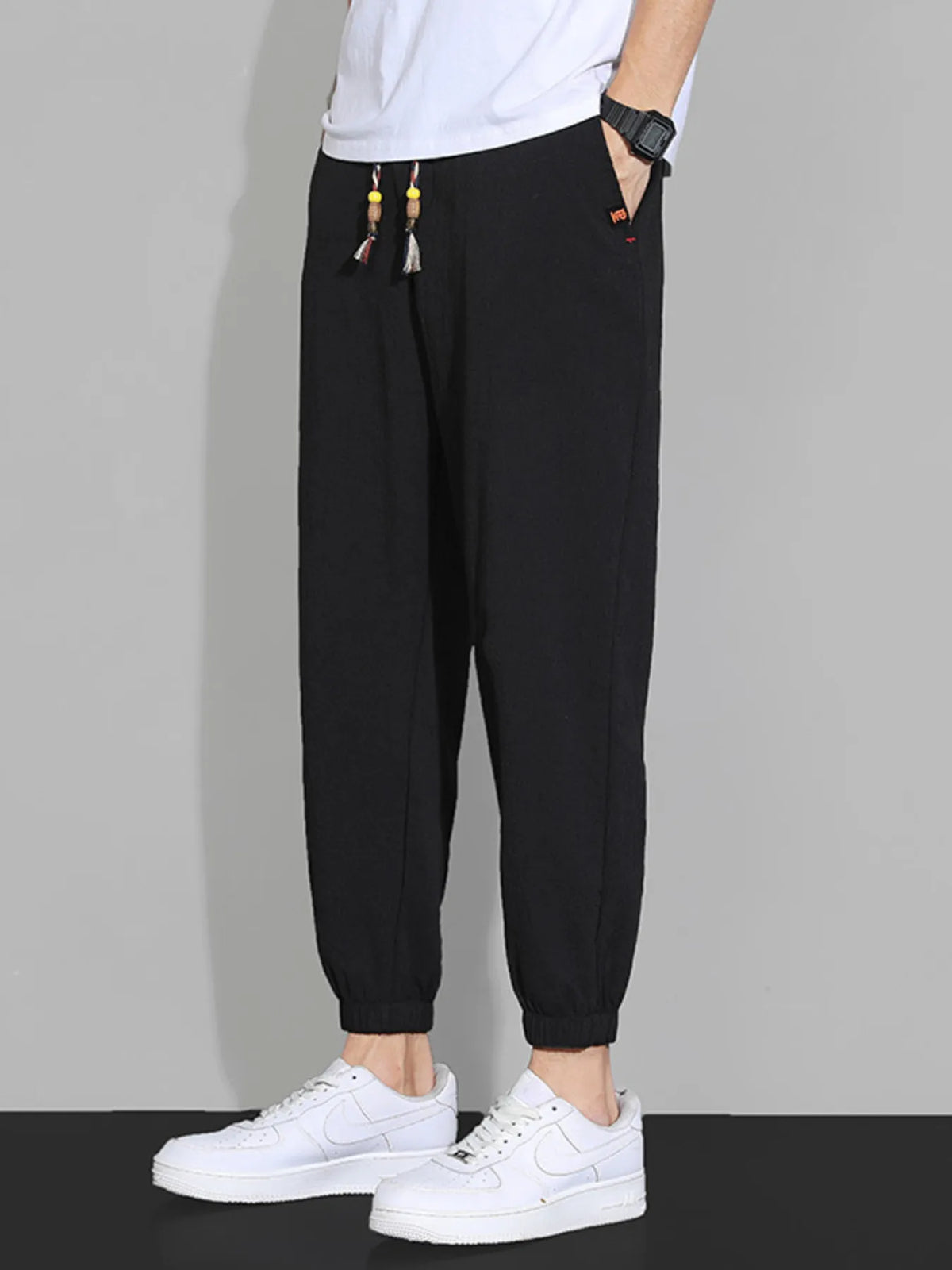 Men's Plus Size Casual Drawstring Joggers, view 2