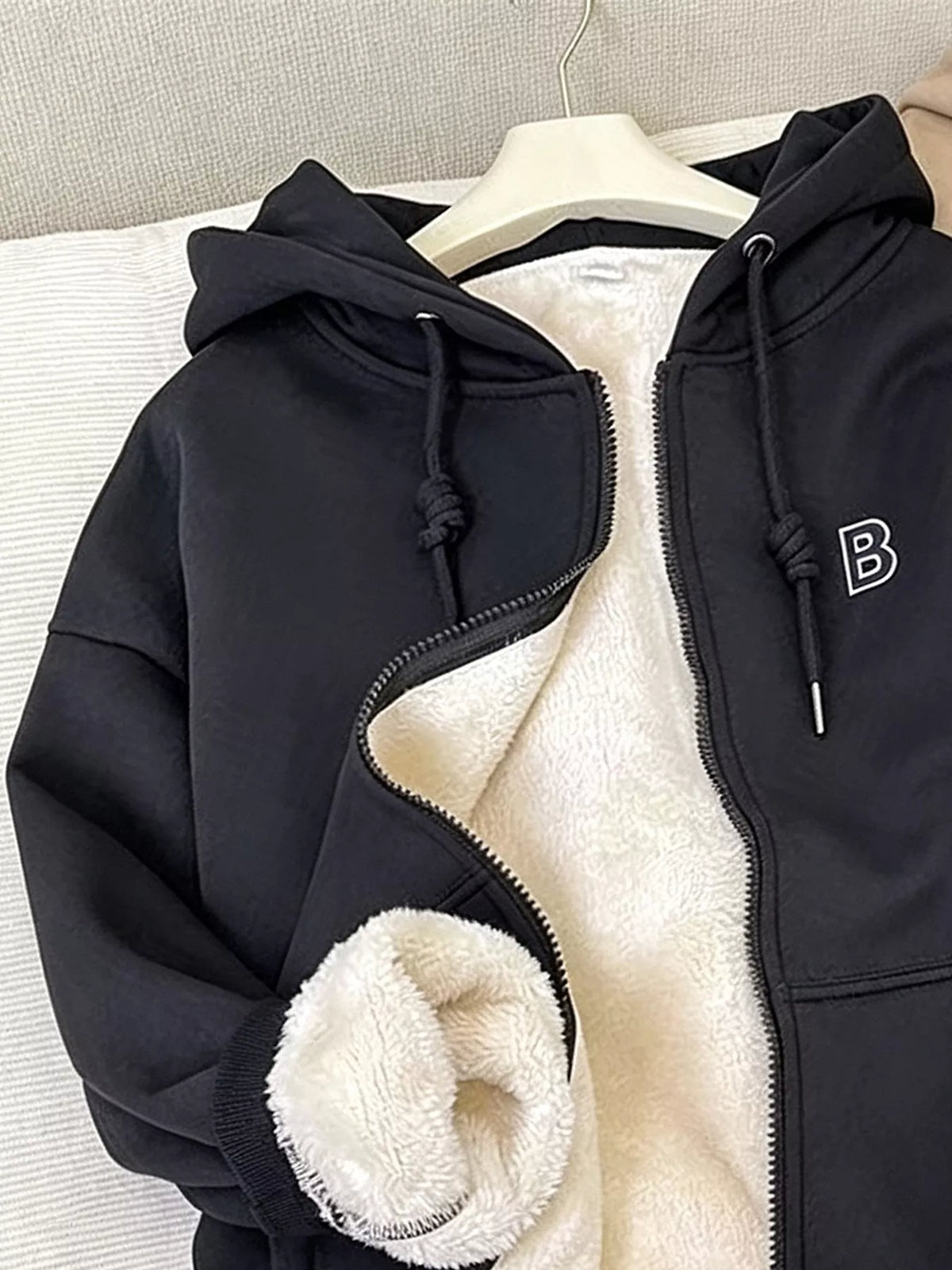 Fleece-Lined Zip-Up Hoodie