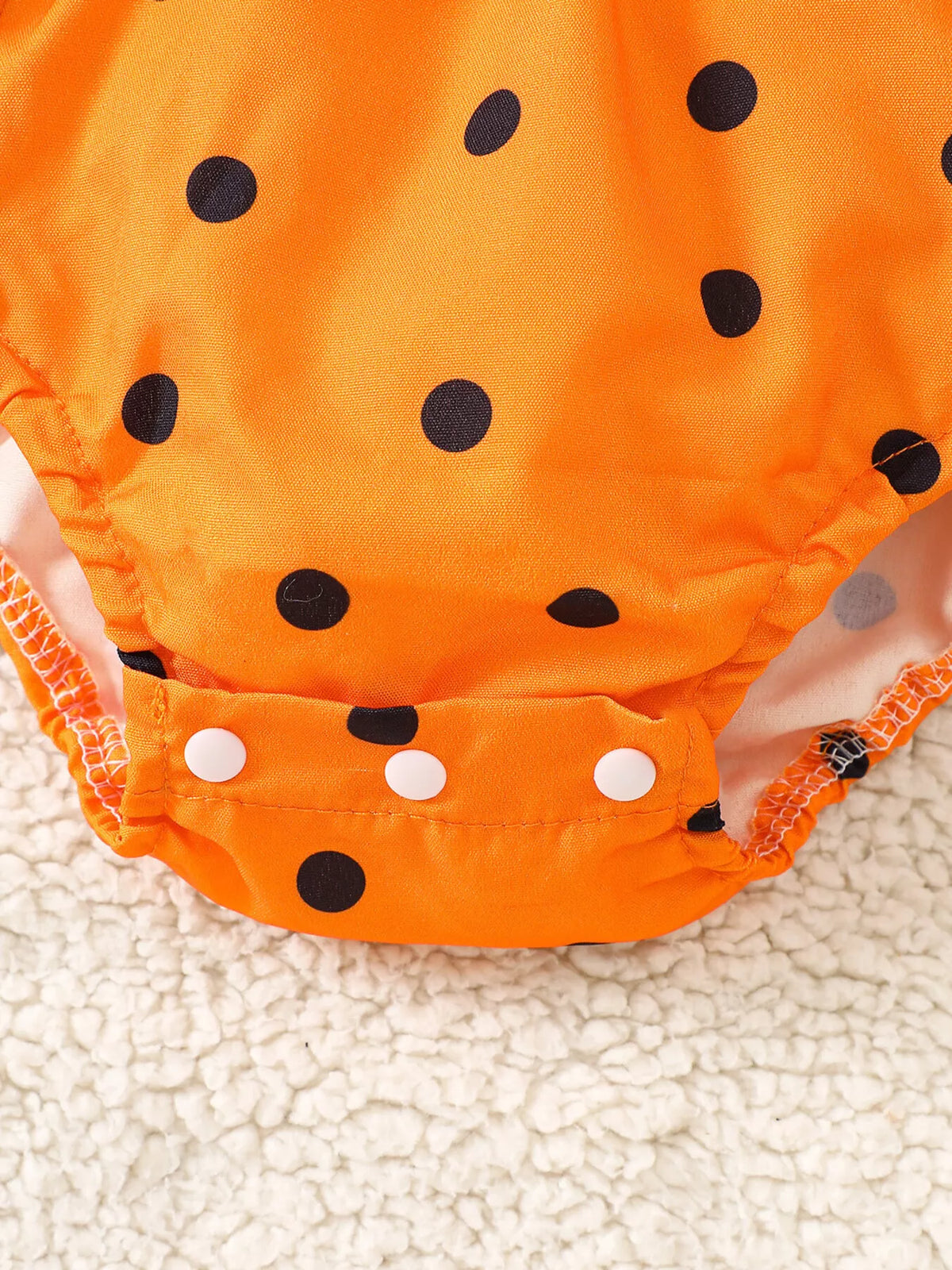 Children's Halloween Pumpkin Polka Dot Bodysuit and Headband Set - Lilixa.store