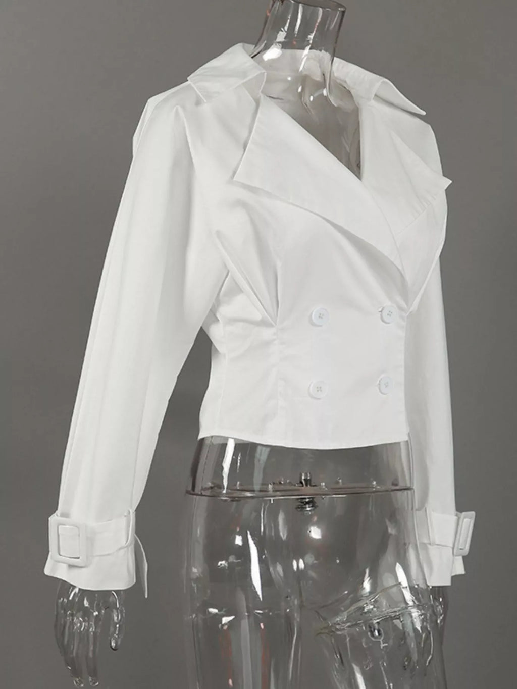 Cropped Double-Breasted Blazer - Lilixa.store