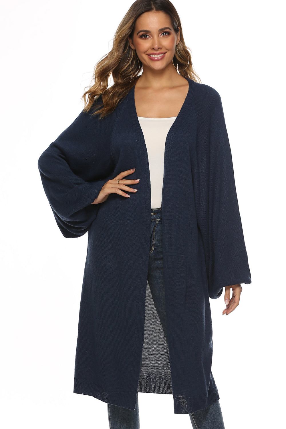 Long Sleeve Open Front Cardigan - Lilixa.store