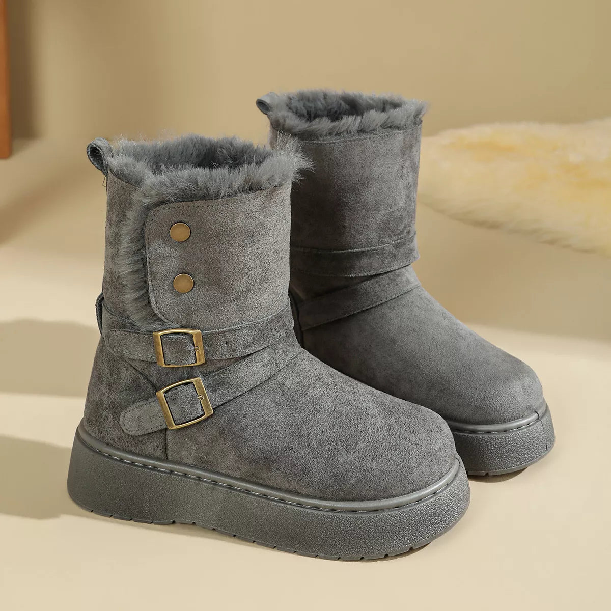 Round Toe Platform Boots - Lilixa.store