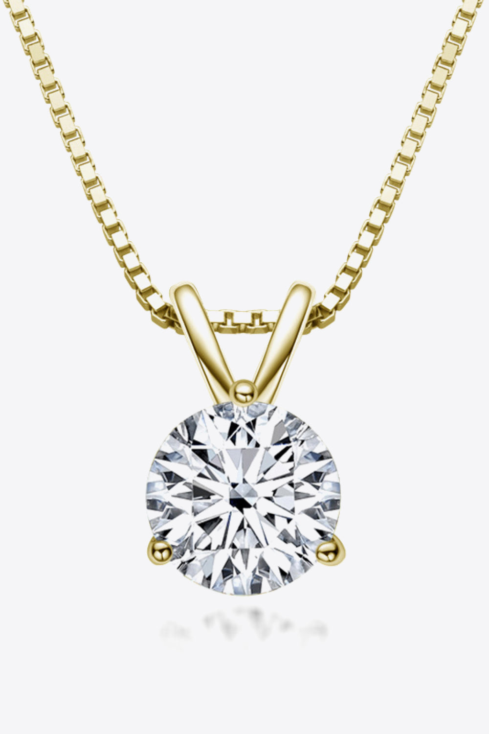 Adored Show Off 1 Carat Moissanite Pendant Necklace in Gold