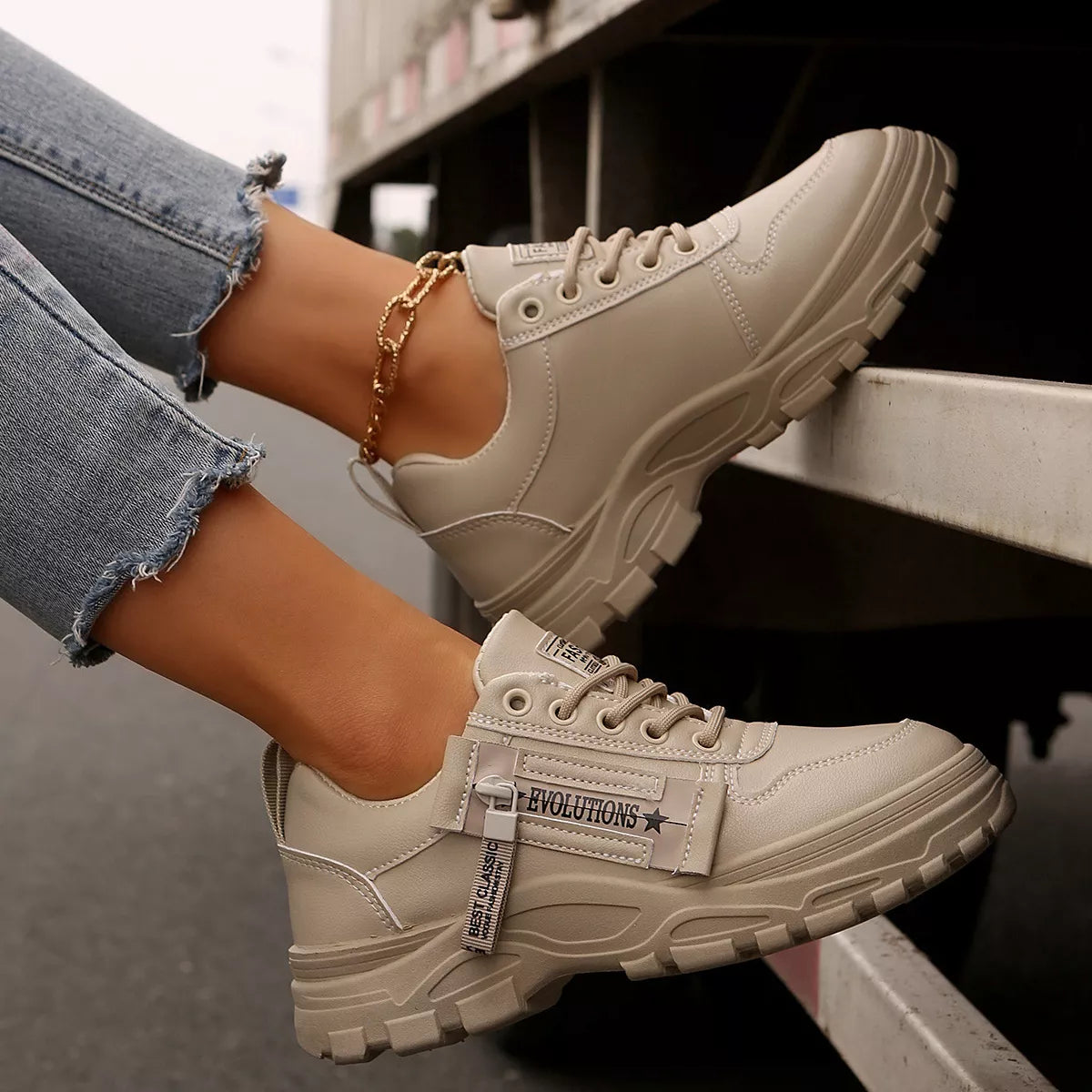 Lace Up Round Toe Athletic - Lilixa.store