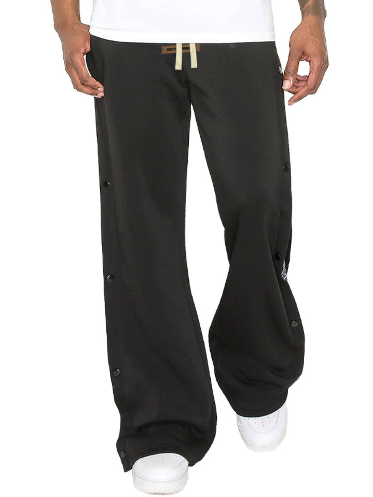 Men's Full Size Side Snap Button Pants Plus Size