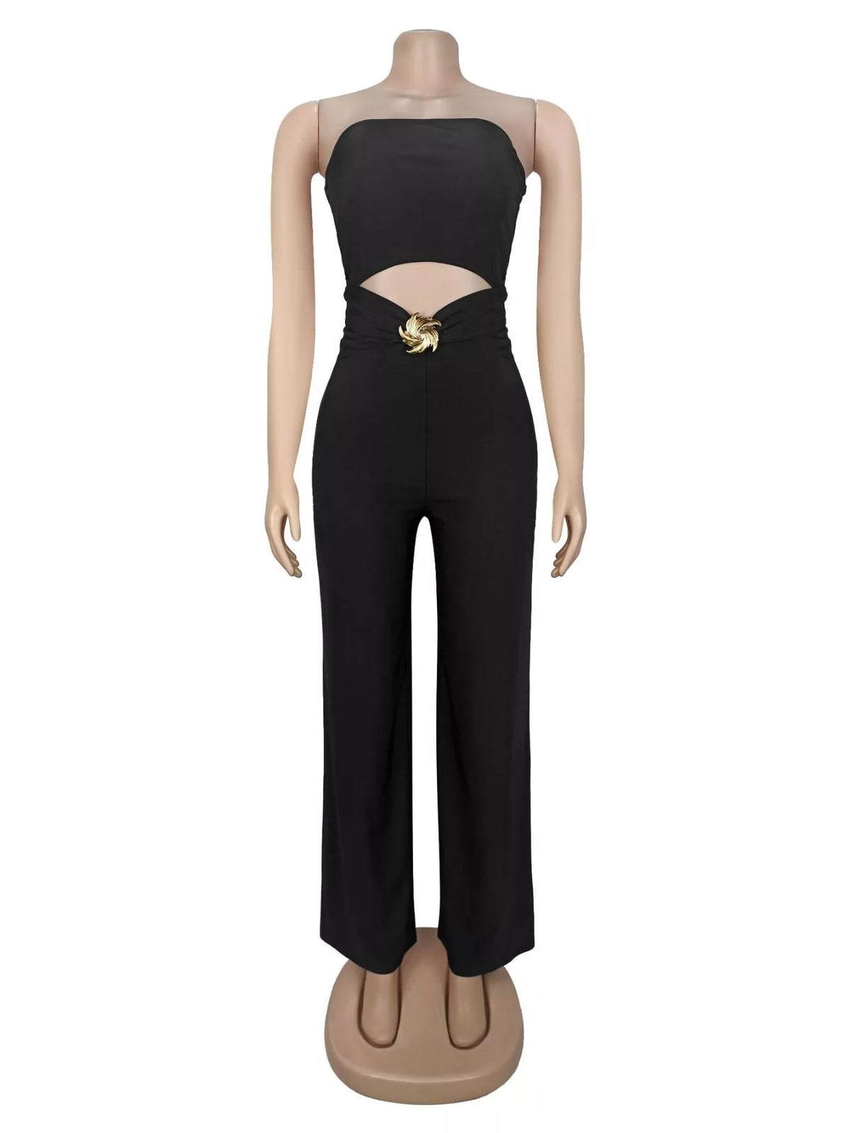 Strapless Cut-out Wide-Leg Jumpsuit - Lilixa.store