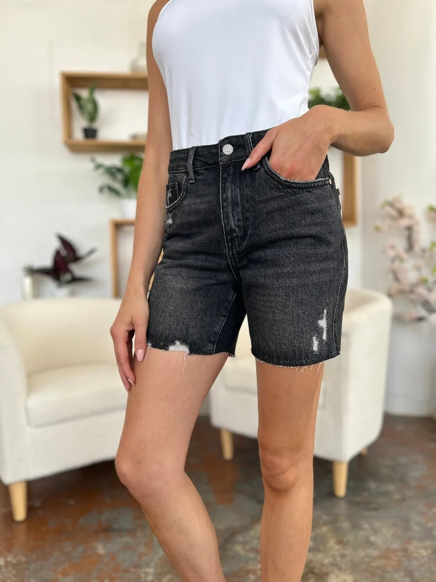 Judy Blue Full Size High Waist Rigid Magic Denim Shorts - Lilixa.store