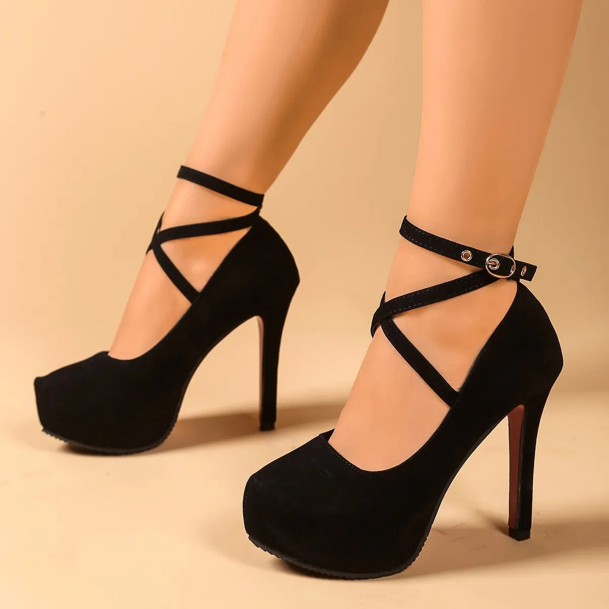 Ankle Strap High Heel Pumps - Lilixa.store