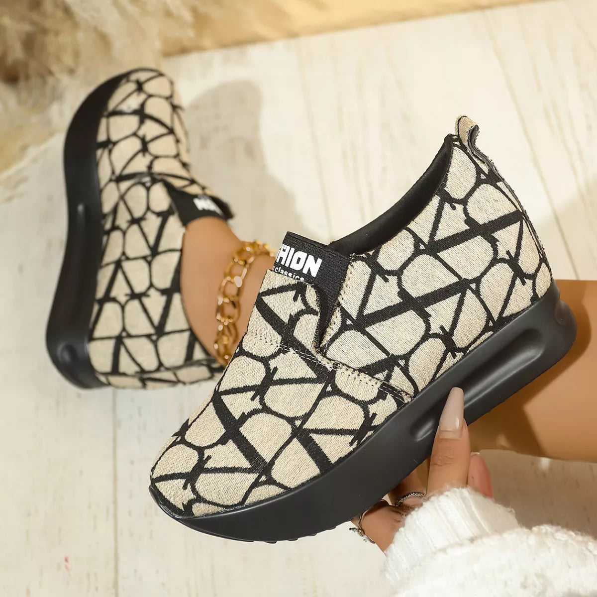 Round Toe Platform Slip-Ons - Lilixa.store