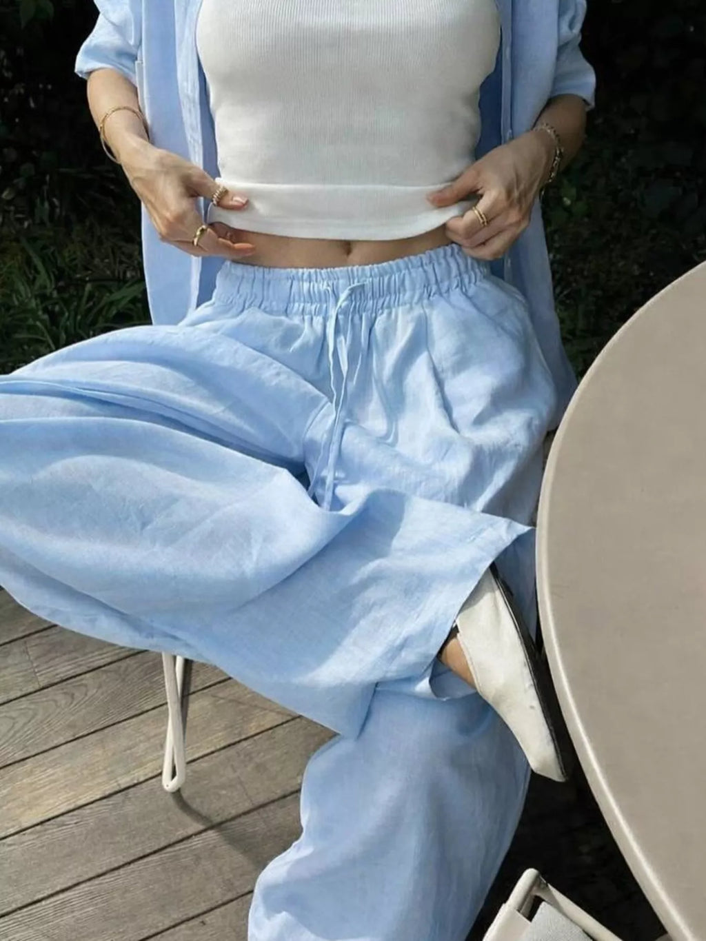 Button Up Long Sleeve Shirt and Pants Set - Lilixa.store