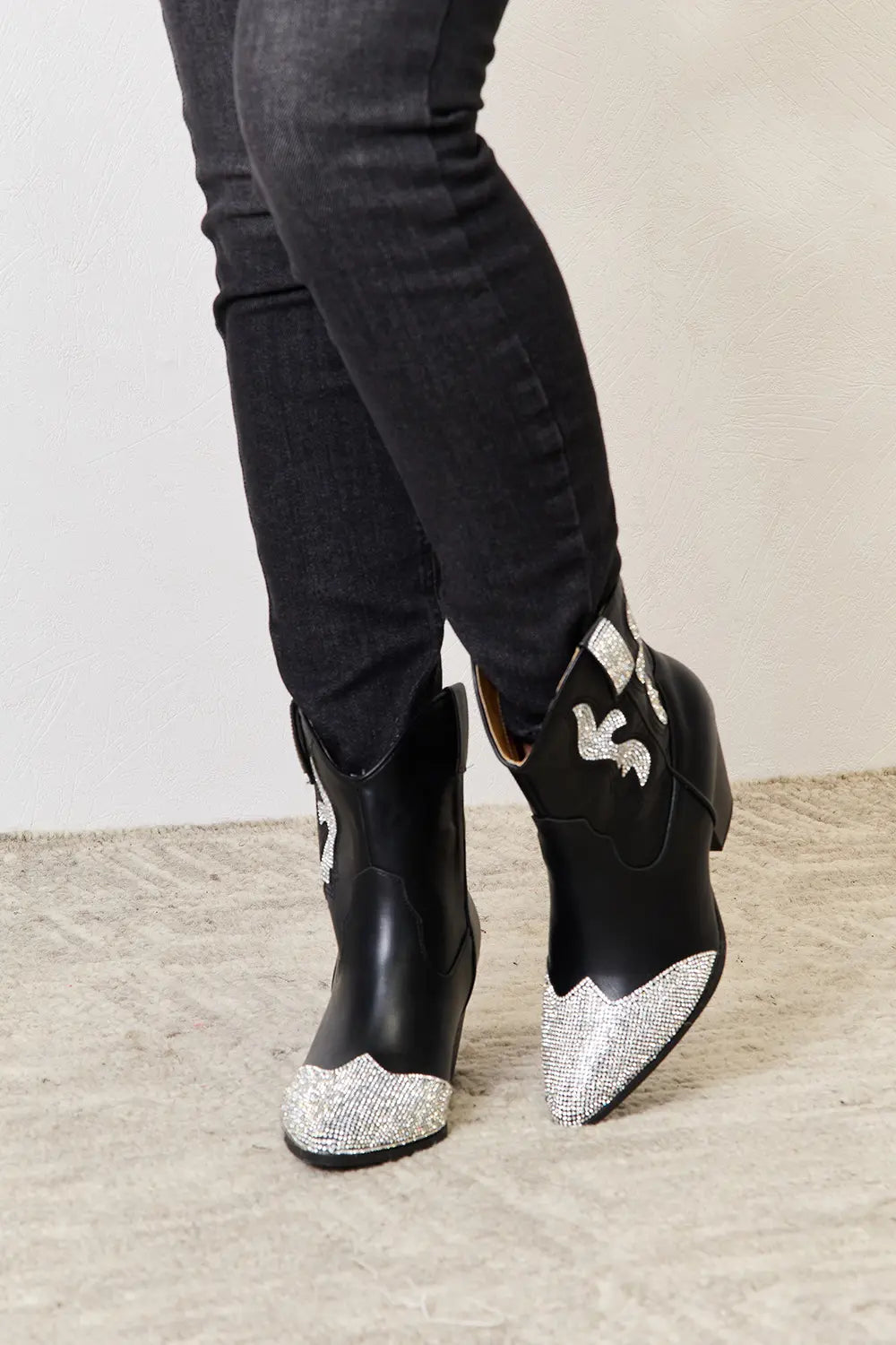East Lion Corp Rhinestone Pointed  Boots - Lilixa.store