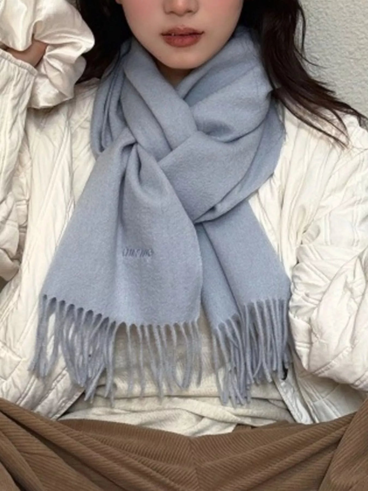 Fringe Solid Color Scarf - Lilixa.store
