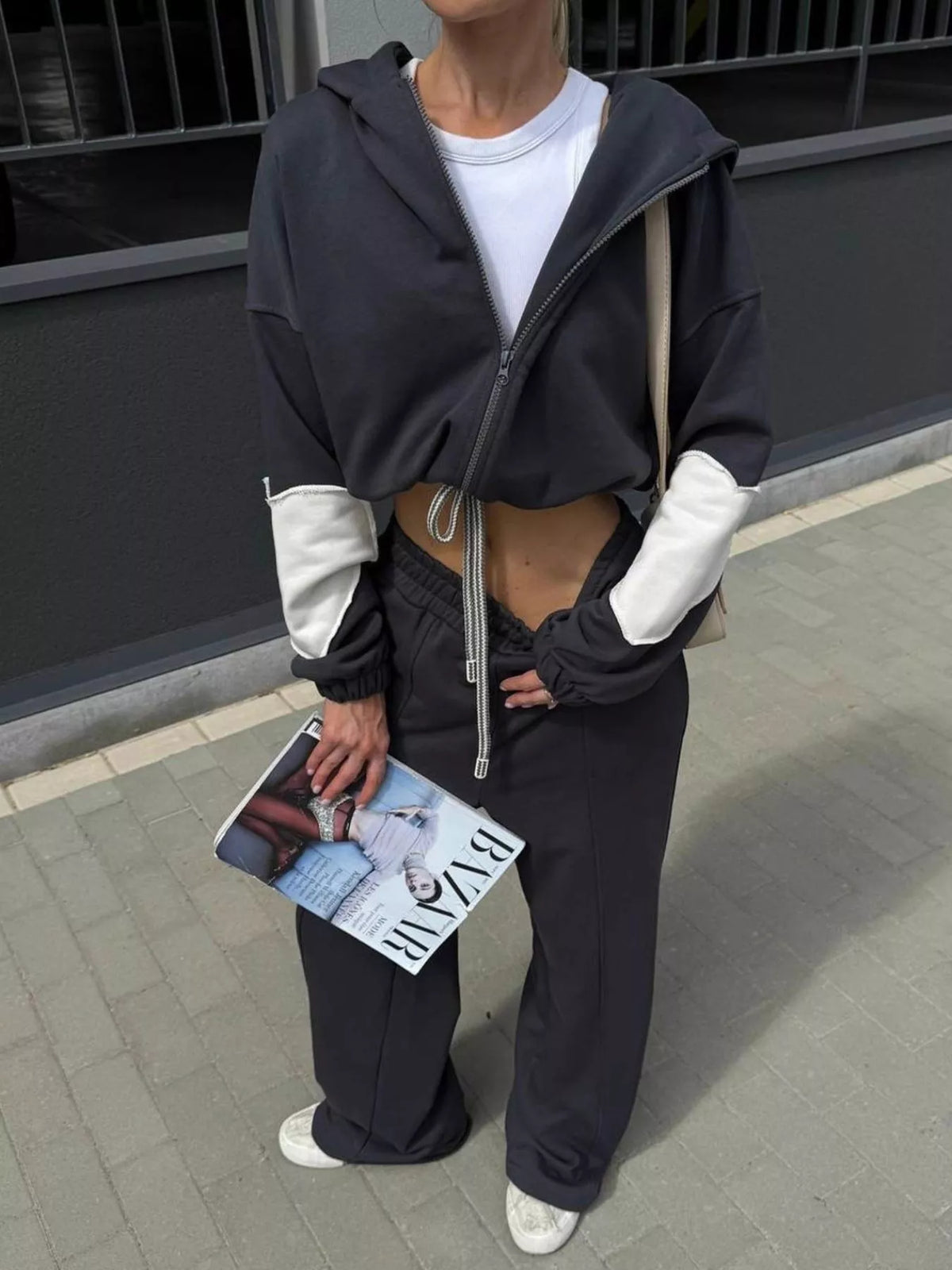 Zip Up Hoodie and Wide-Leg Pants Set - Lilixa.store