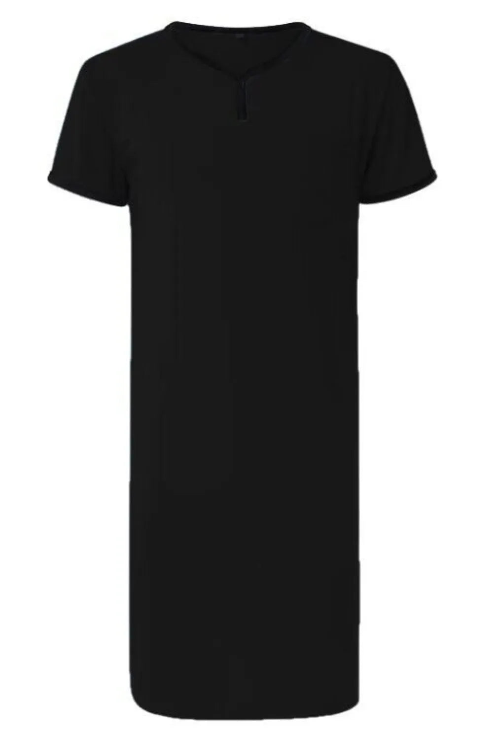 Men's Plus Size Contrast Trim Short Sleeve Lounge Tee Dress - Lilixa.store
