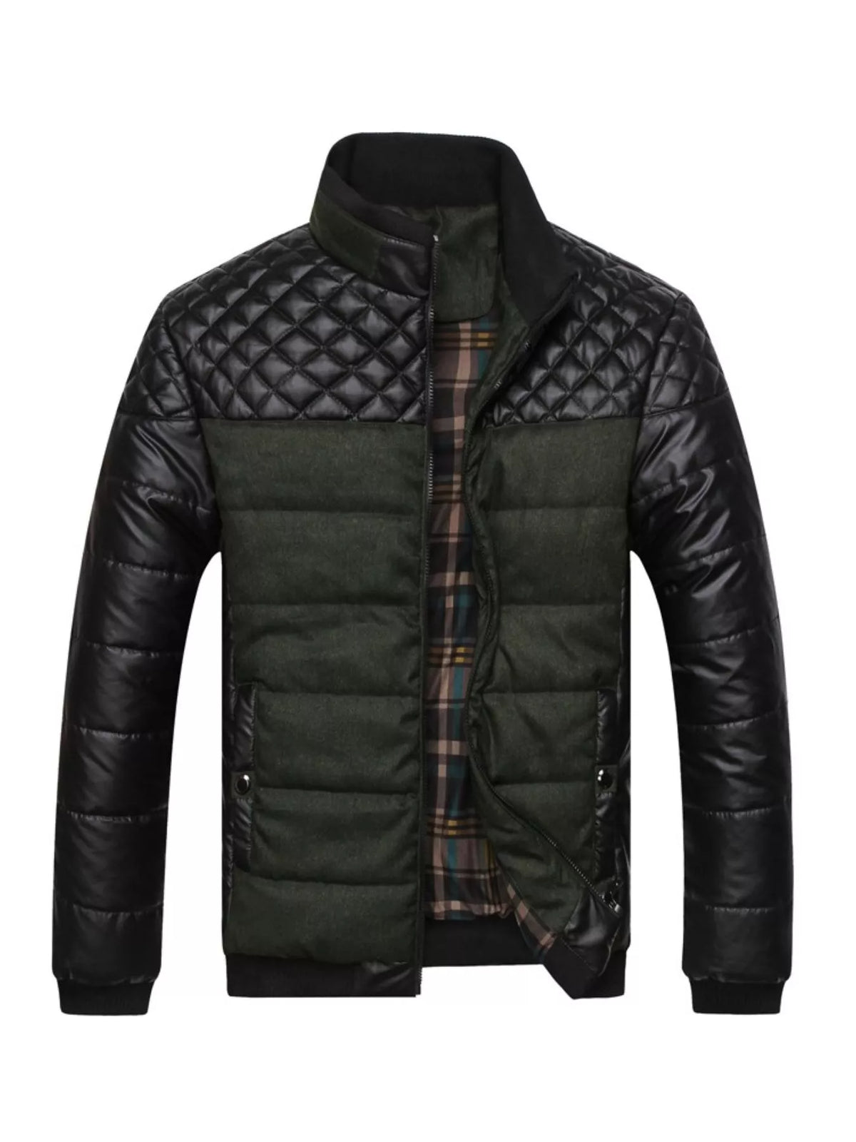 Men's Plus Size Zip Up Puffer Jacket - Lilixa.store