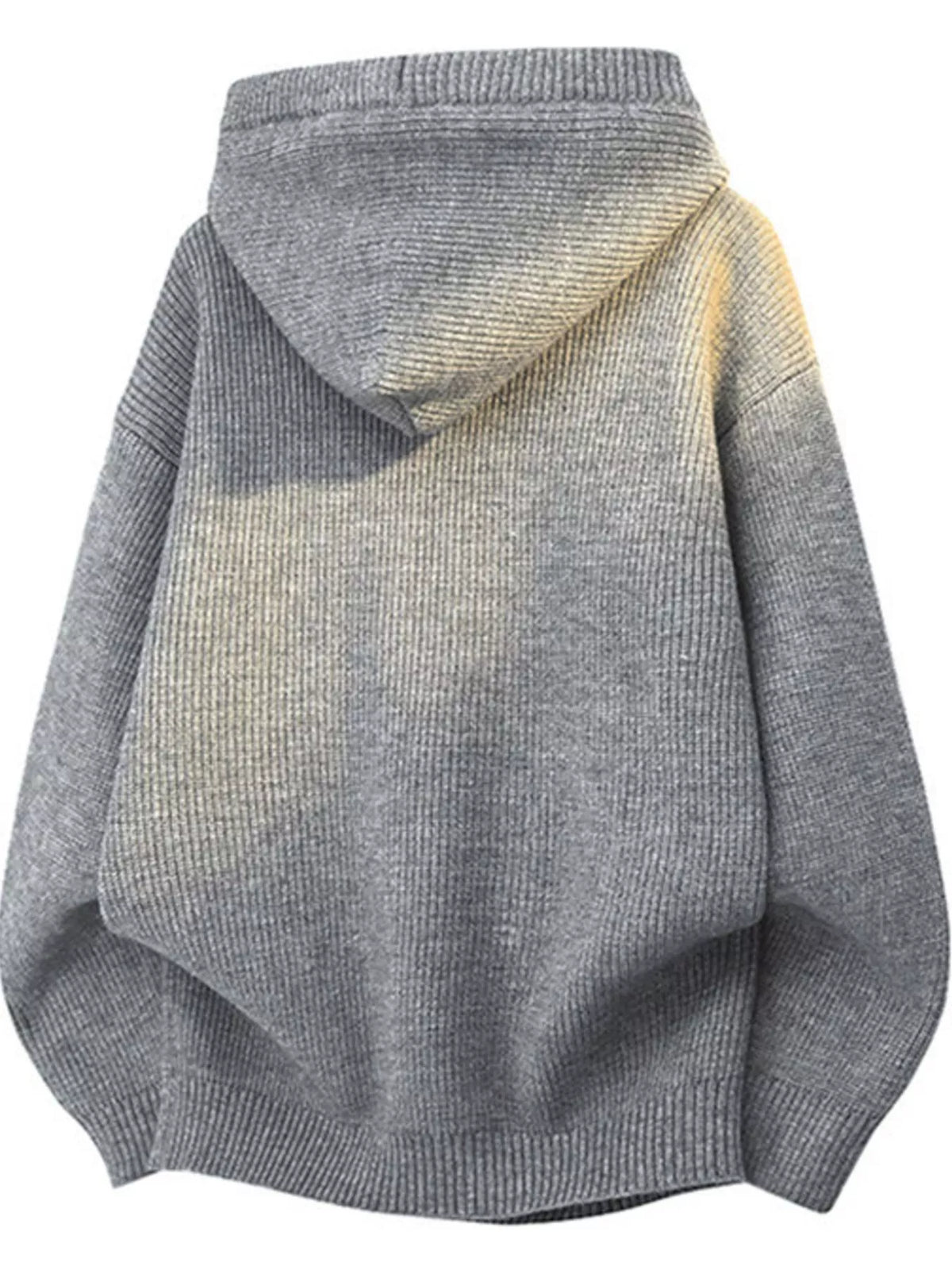 Men's Plus Size Button Detail Hooded Sweater - Lilixa.store