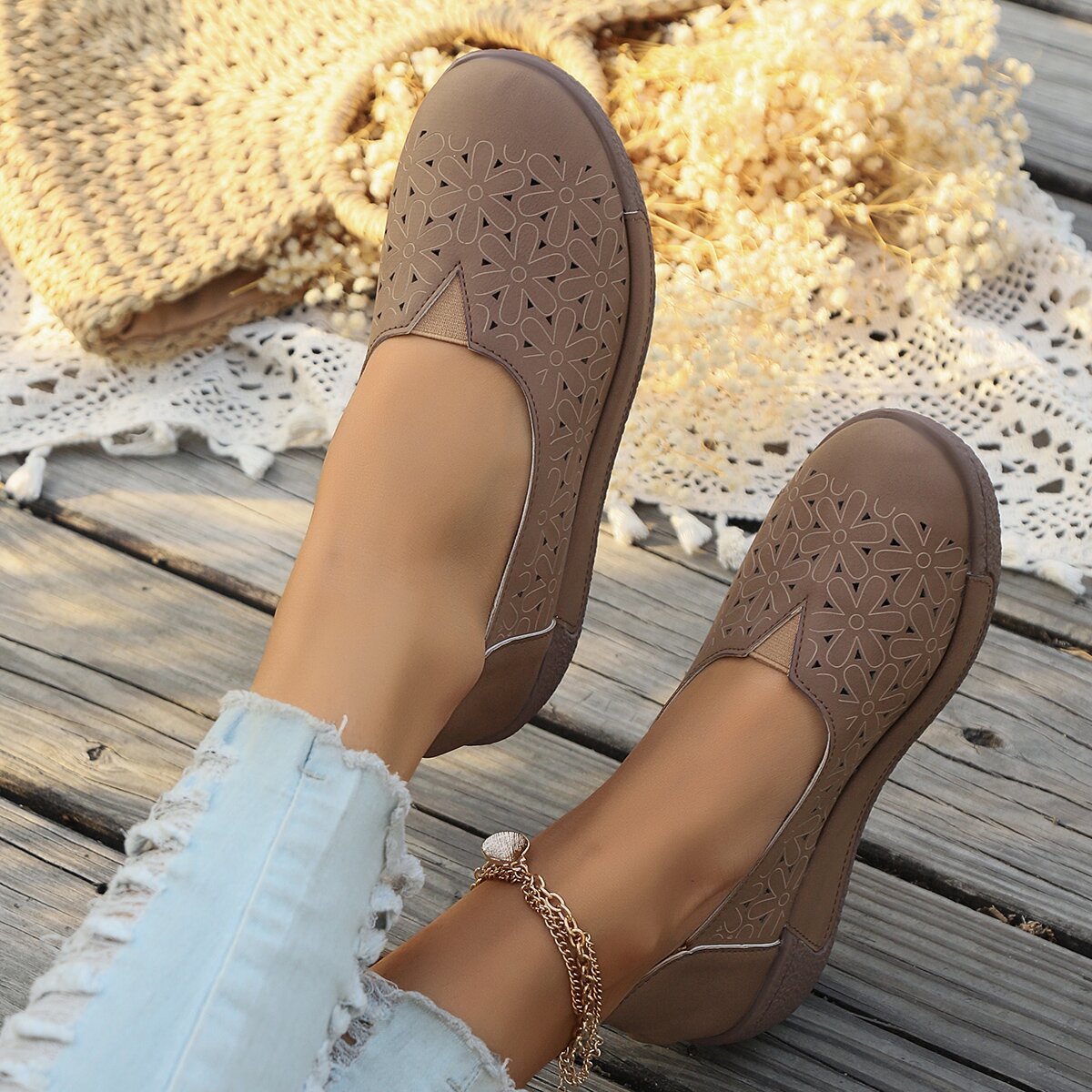 Hollow-Out Casual Loafers, view 10