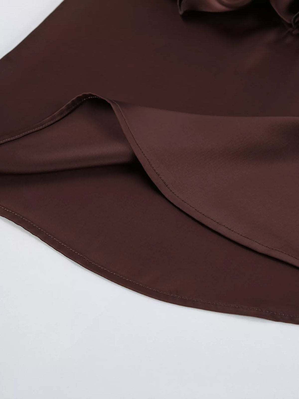 Ruffle V-Neck Cami and Wide-Leg Pants Two-Piece Set in Brown, view 13