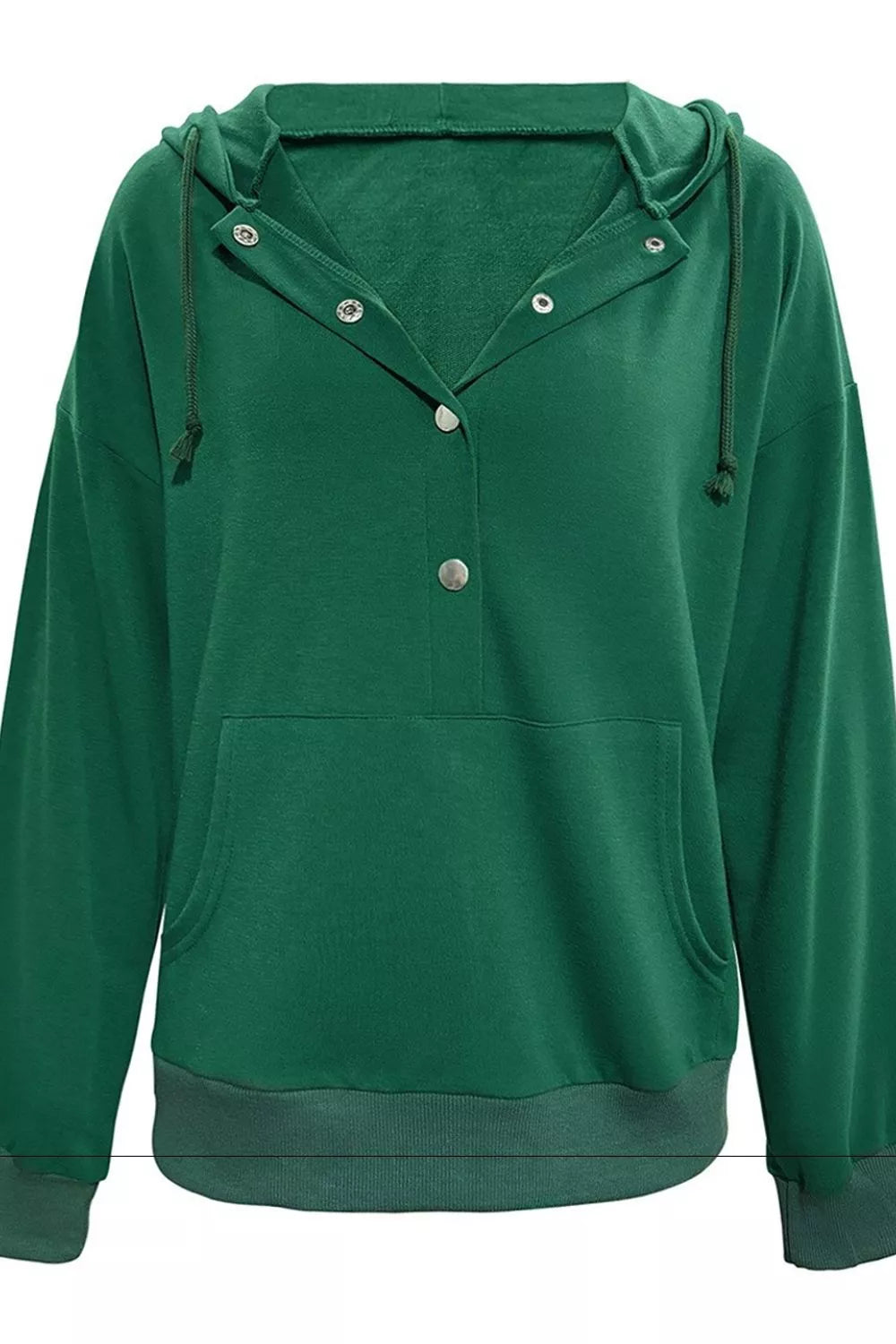Half Snap Kangaroo Pocket Hoodie