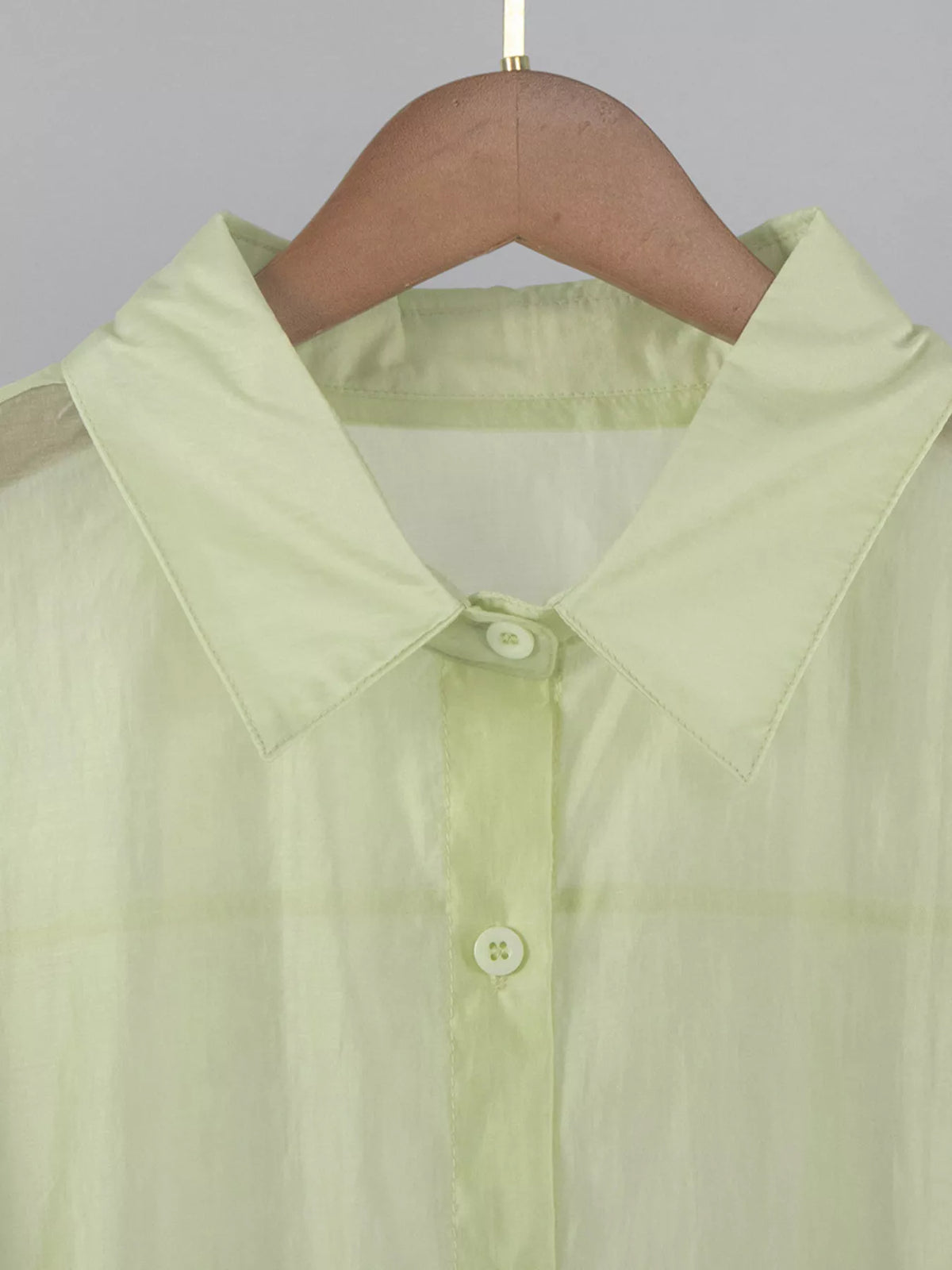 Sheer Oversized Button-Up Shirt, view 7