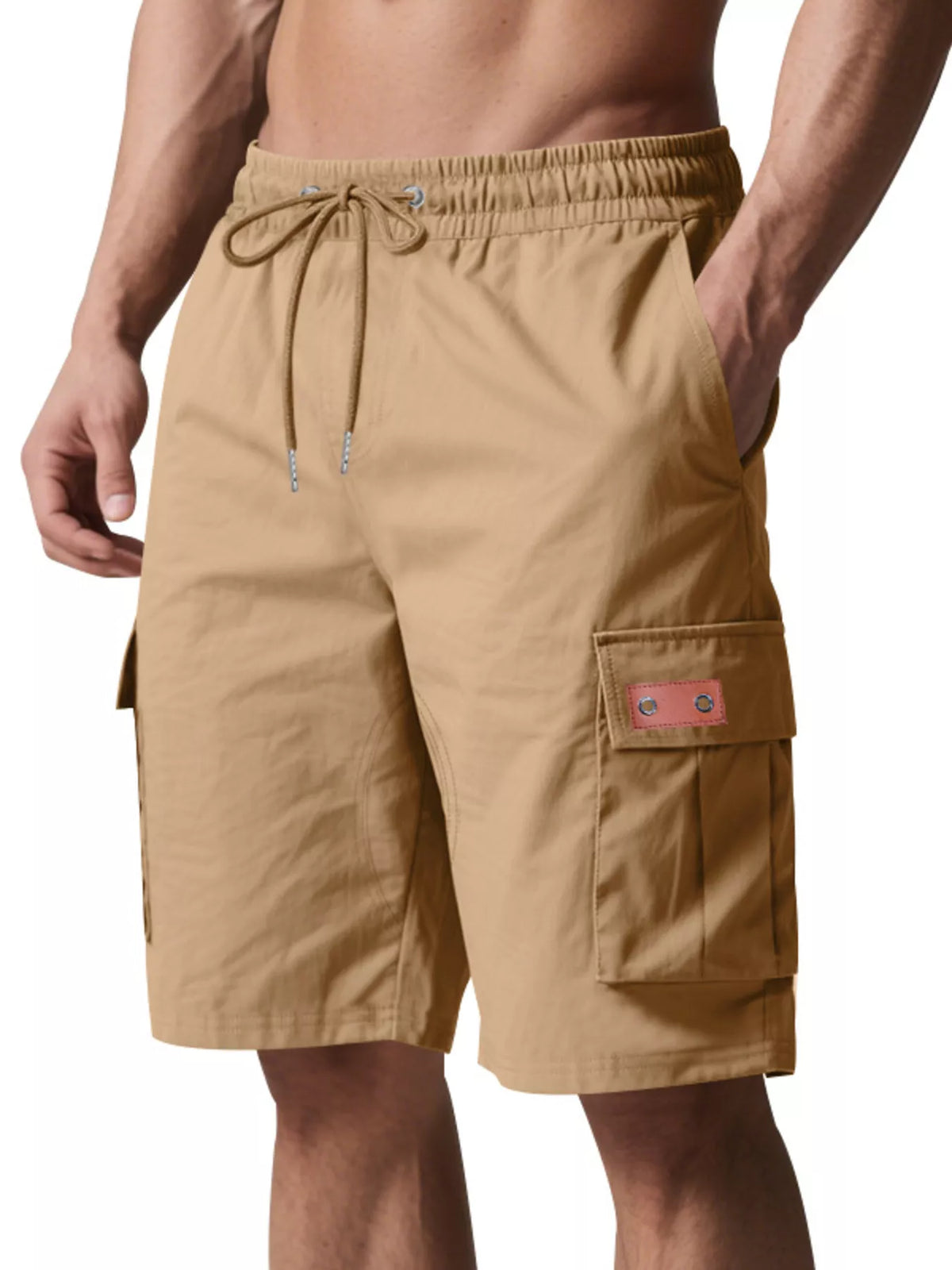 Men's Full Size Cargo Shorts with Drawstring Plus Size, view 15