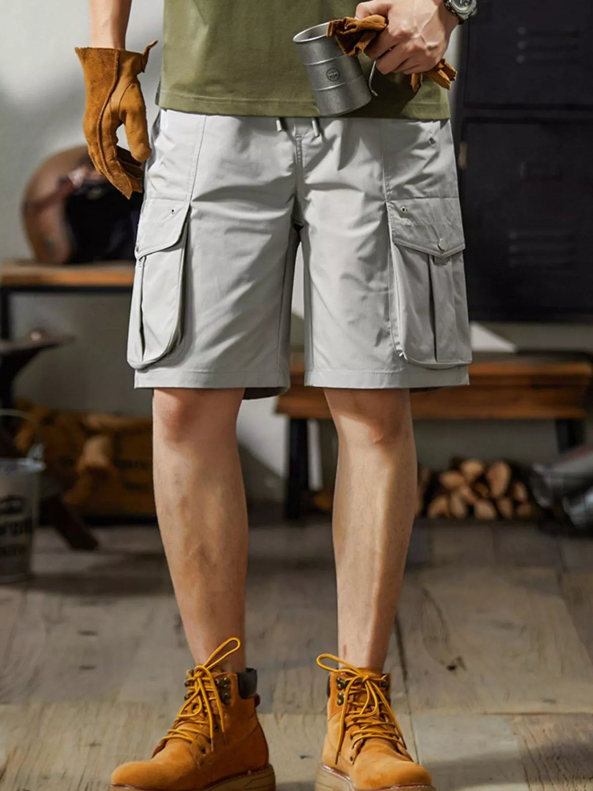 Men's Plus Size Loose Fit Cargo Shorts, view 5
