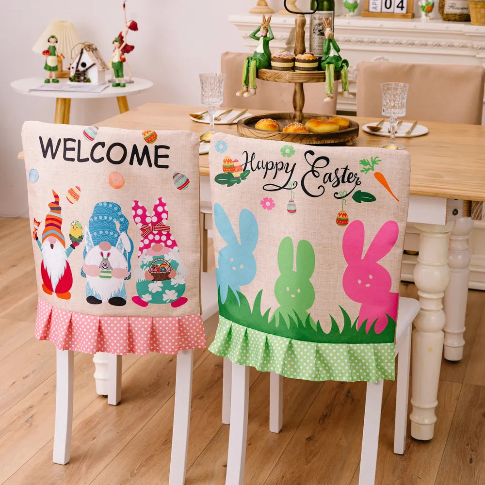 Easter Polka Dot Pleated Hem Chair Cover - Lilixa.store