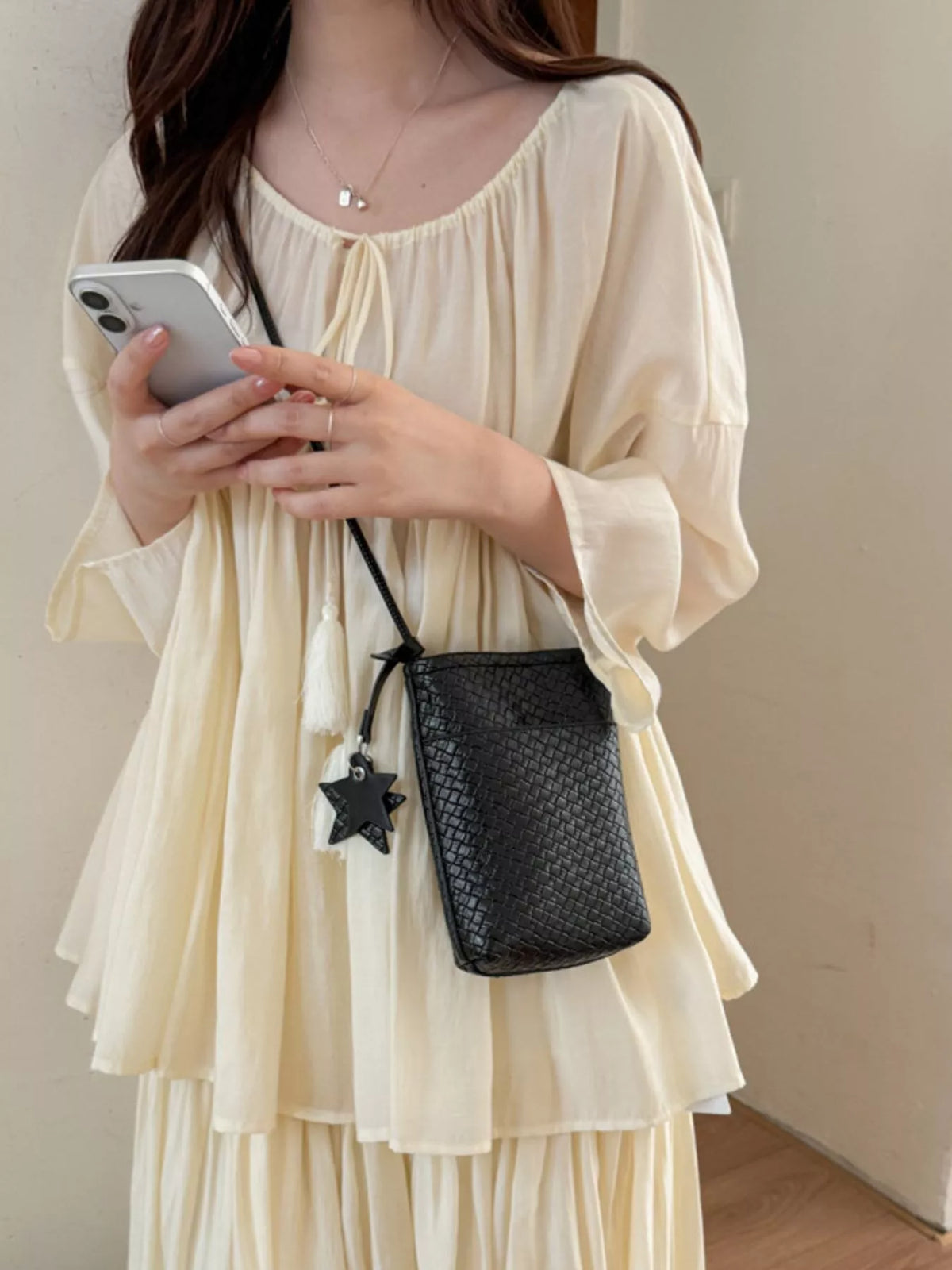 Woven Texture Crossbody Bag