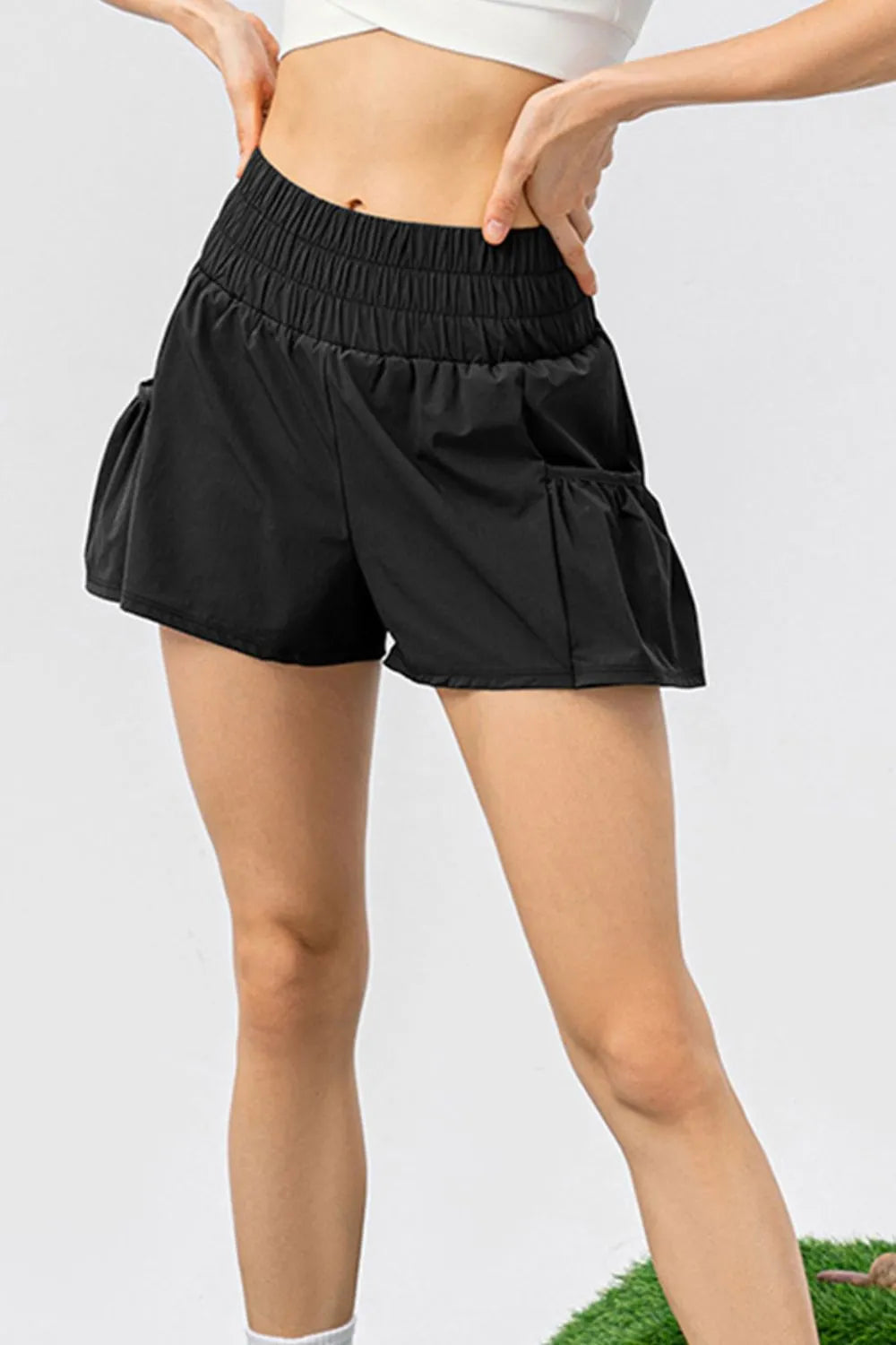 Elastic Waist Pocketed Active Shorts - Lilixa.store