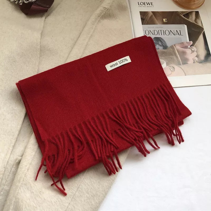Pure Wool Cozy Tassel Knit Scarf - Lilixa.store