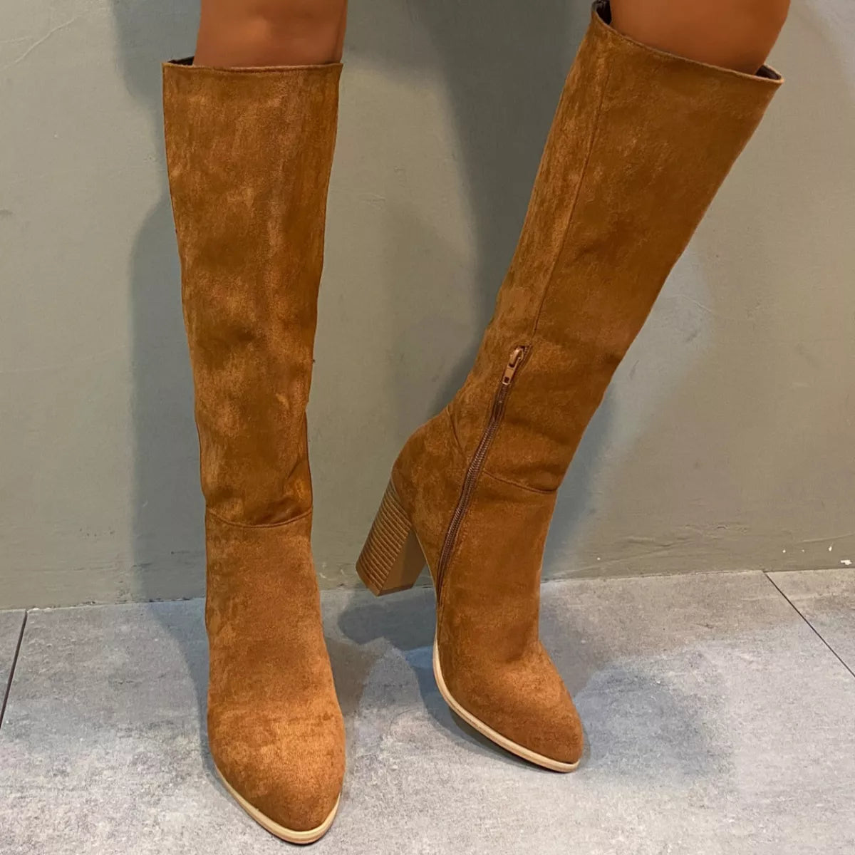 Point Toe Block Heels Boots - Lilixa.store